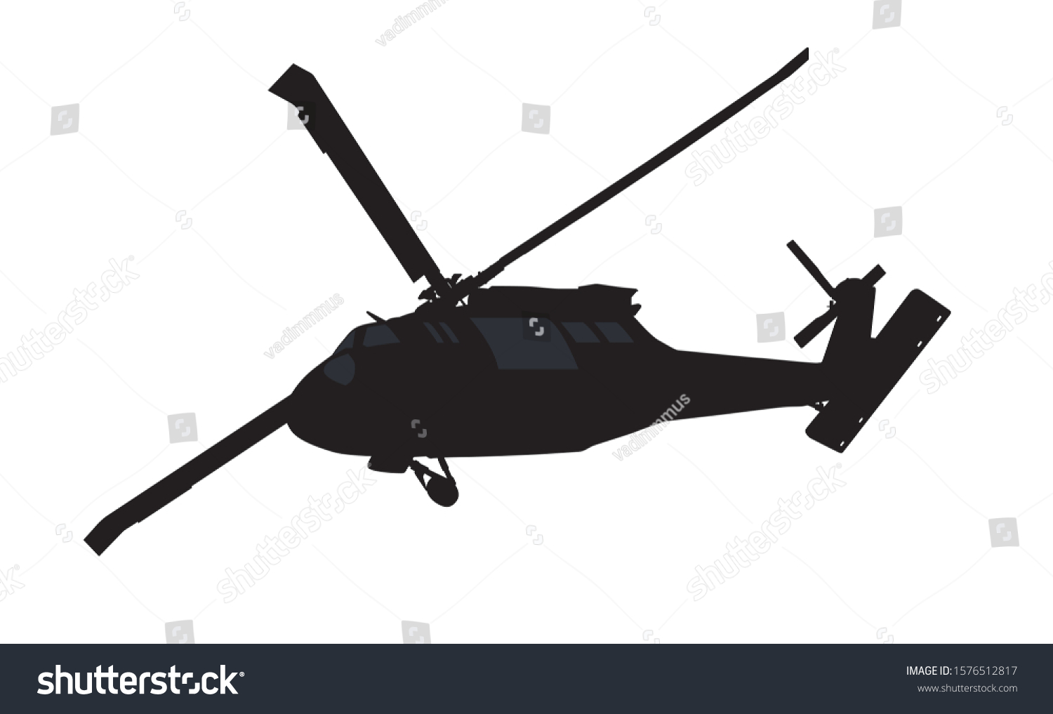 Helicopter Vector Silhouette Isolated Eps 10 Stock Vector (royalty Free 