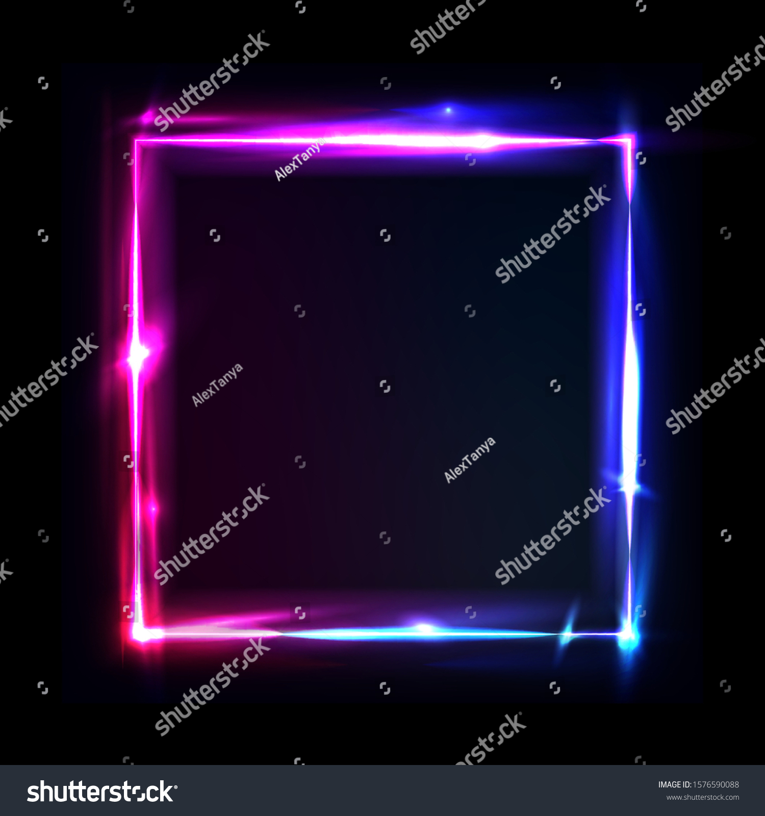 Neon Frame Glow Sign Light Background Stock Vector (Royalty Free ...