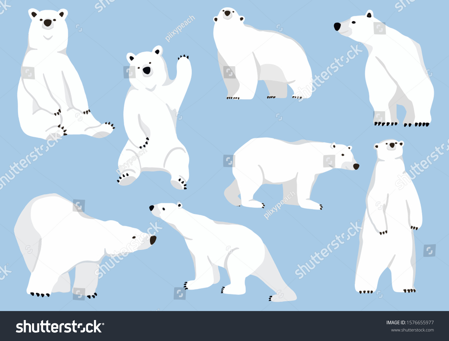 Simple White Bear Charactervector Illustration Character Stock Vector ...