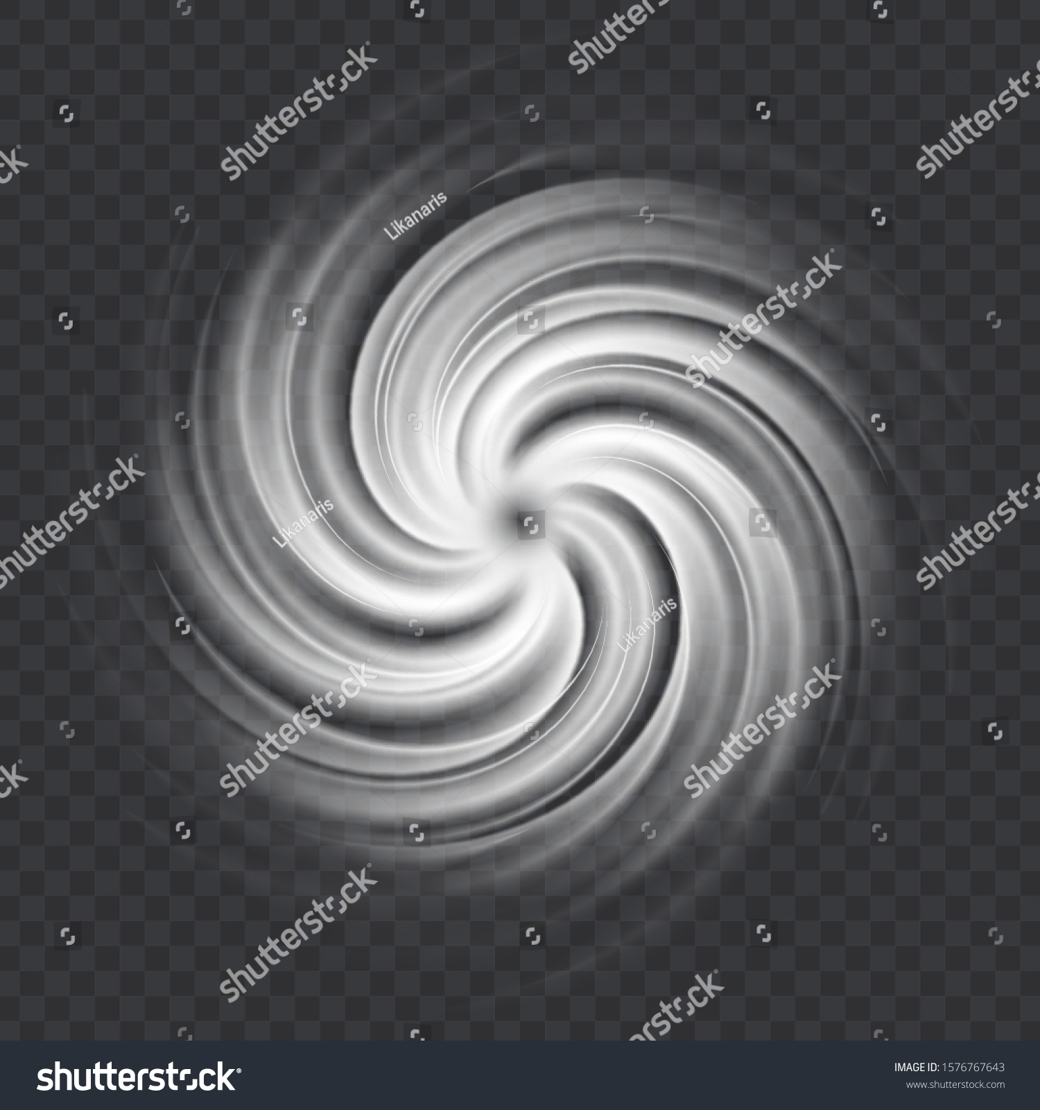 Hurricane Swirl Isolated On A Transparent Background White Top View Of 3BC