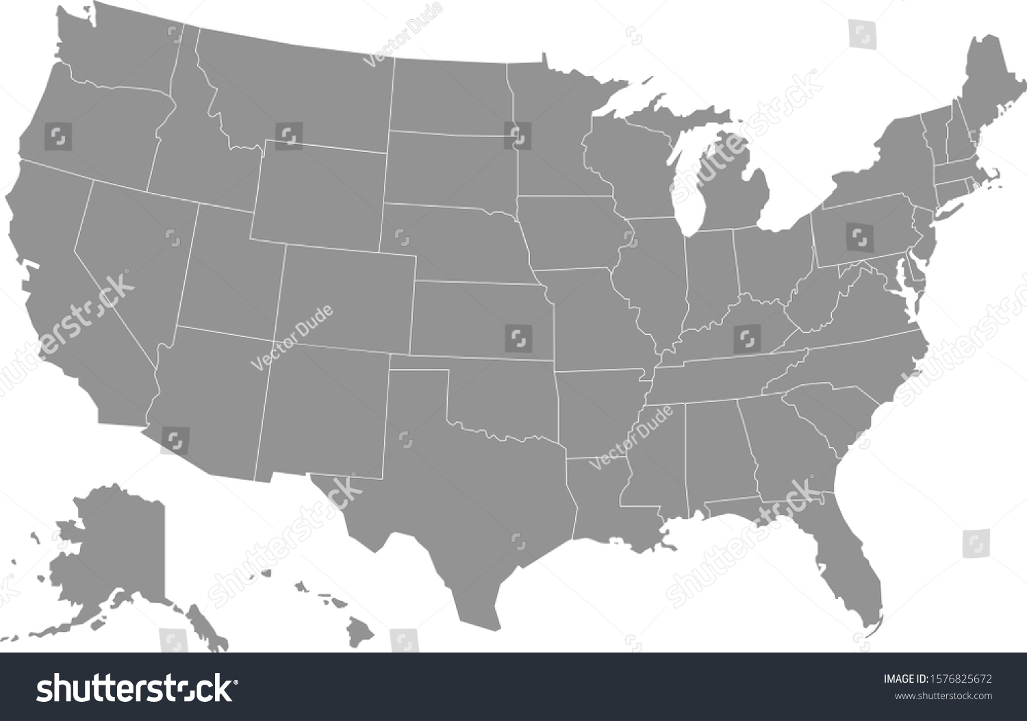 Simply Clear Usa Map Vector Illustration Stock Vector Royalty Free Stock Vector Simply Clear Usa Map Vector Illustration 1576825672
