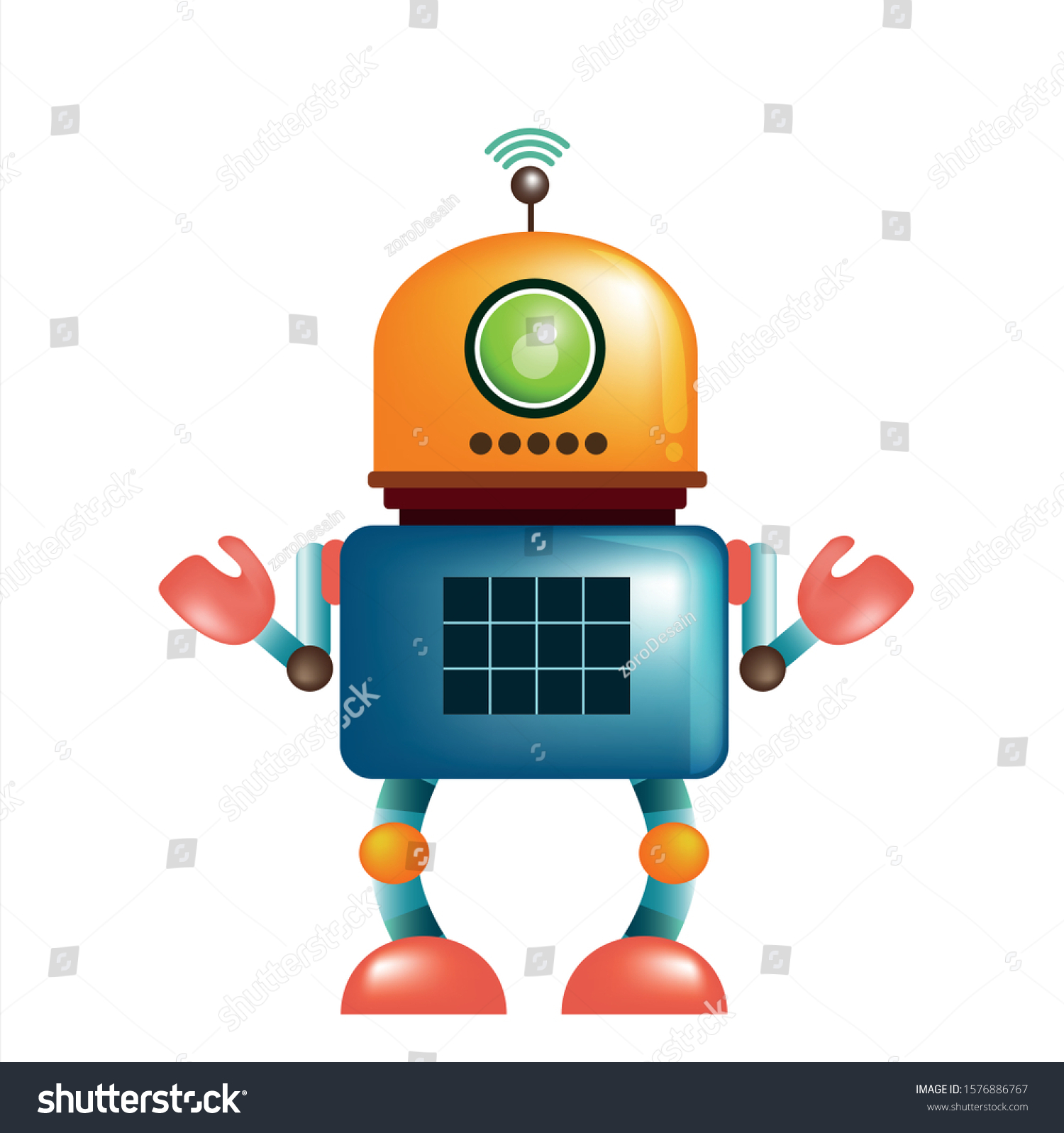 Vector Illustration Cartoon Cctv Robot Has Stock Vector (Royalty Free ...