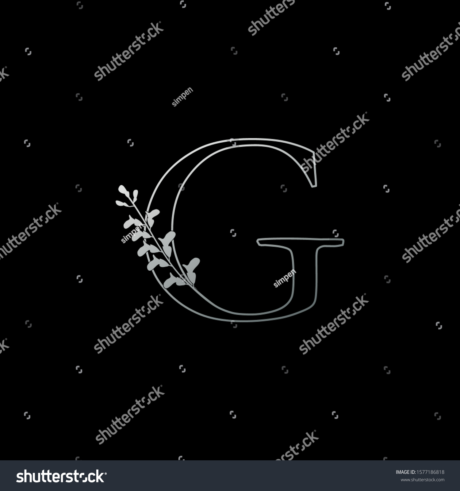 Outline Letter G Logo Icon Vintage Stock Vector (royalty Free 