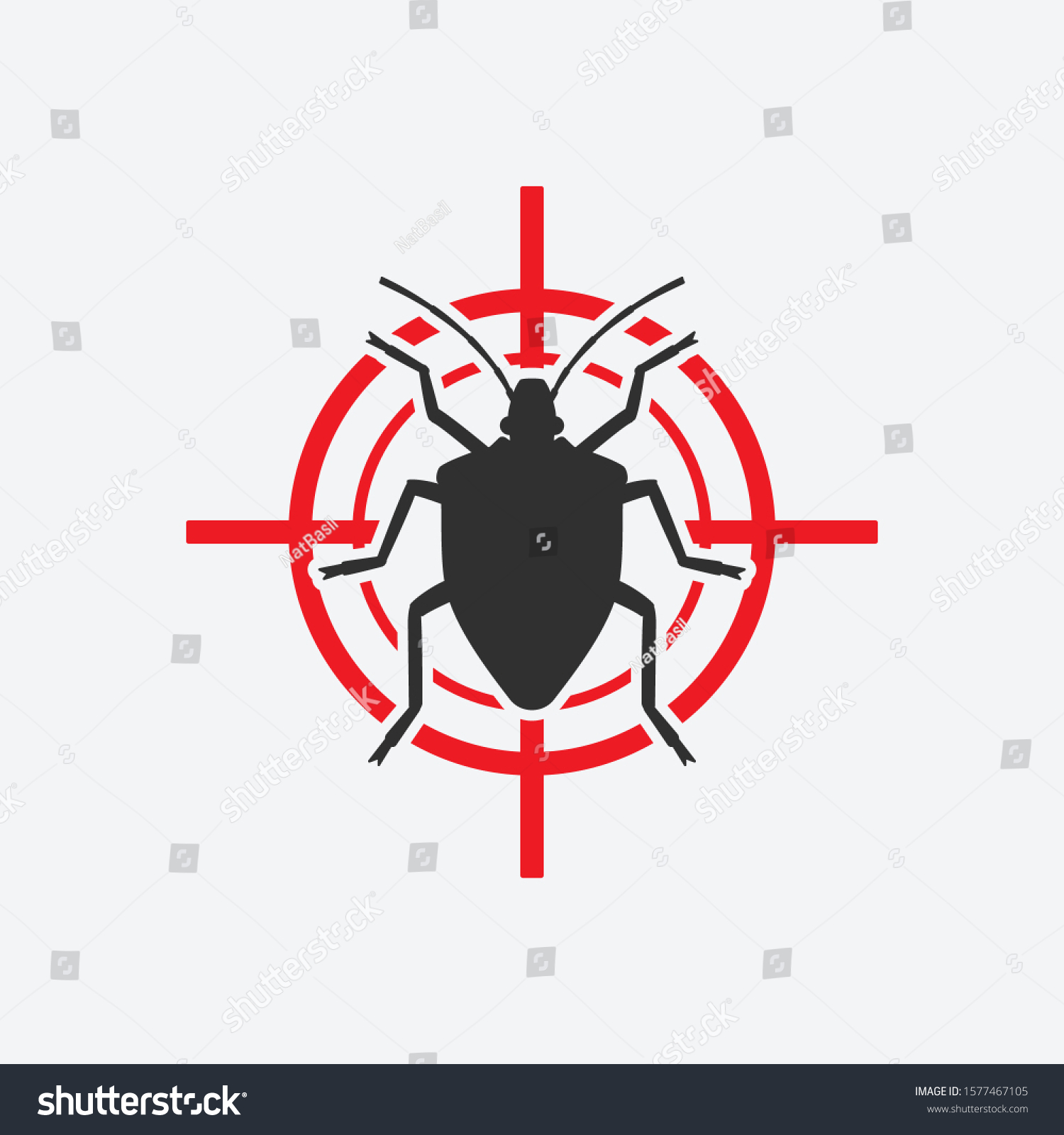 Stink Bug Icon Red Target Insect Stock Vector (Royalty Free) 1577467105 ...