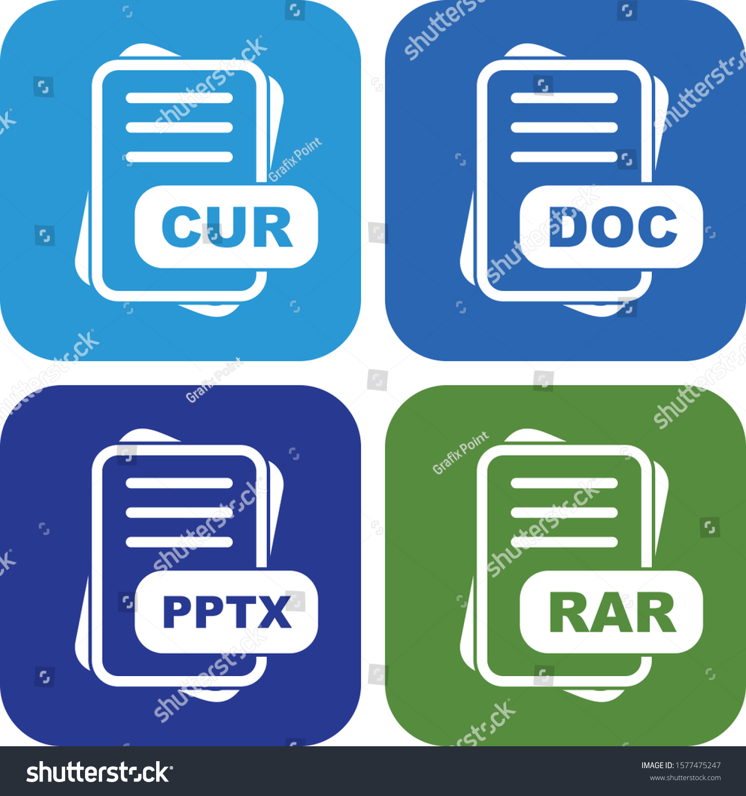 Set File Format 4 Icons Stock Vector (Royalty Free) 1577475247