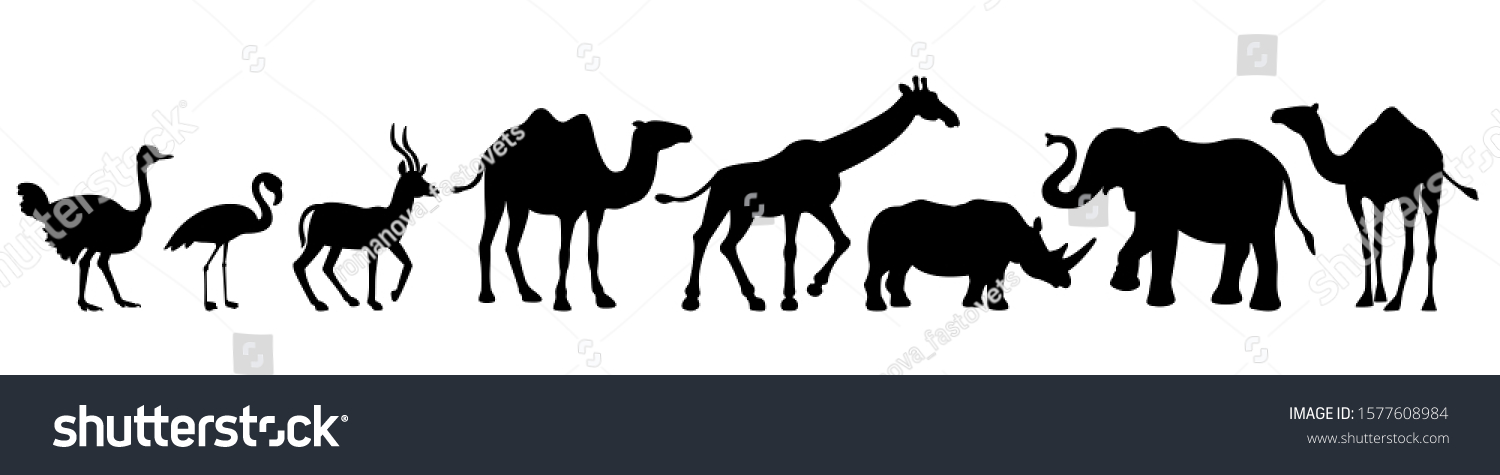 Vector Set Wild Animals Isolated On Stock Vector (Royalty Free ...