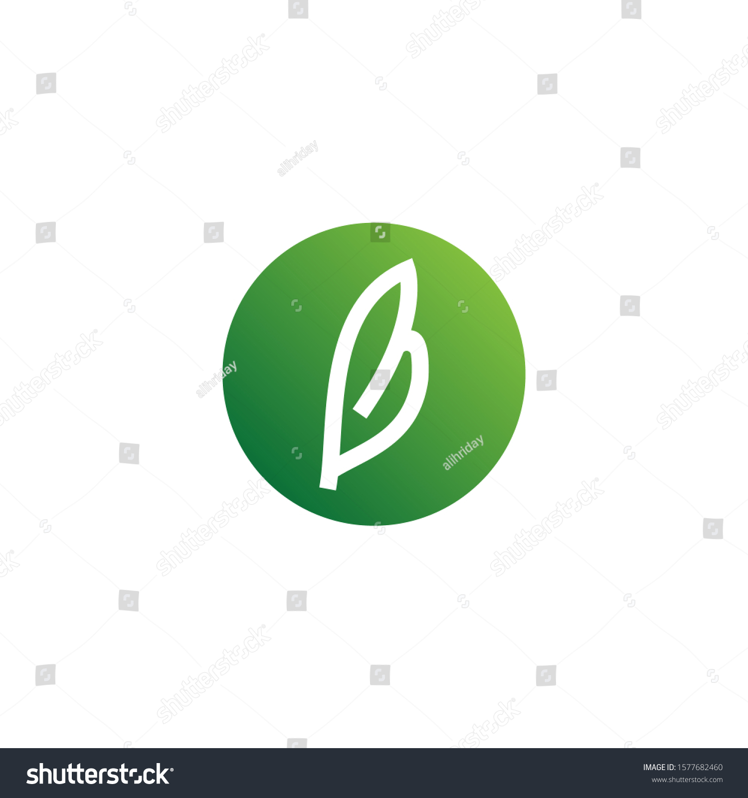 Green Leaf B Letter Logo Design Stock Vector (Royalty Free) 1577682460 ...