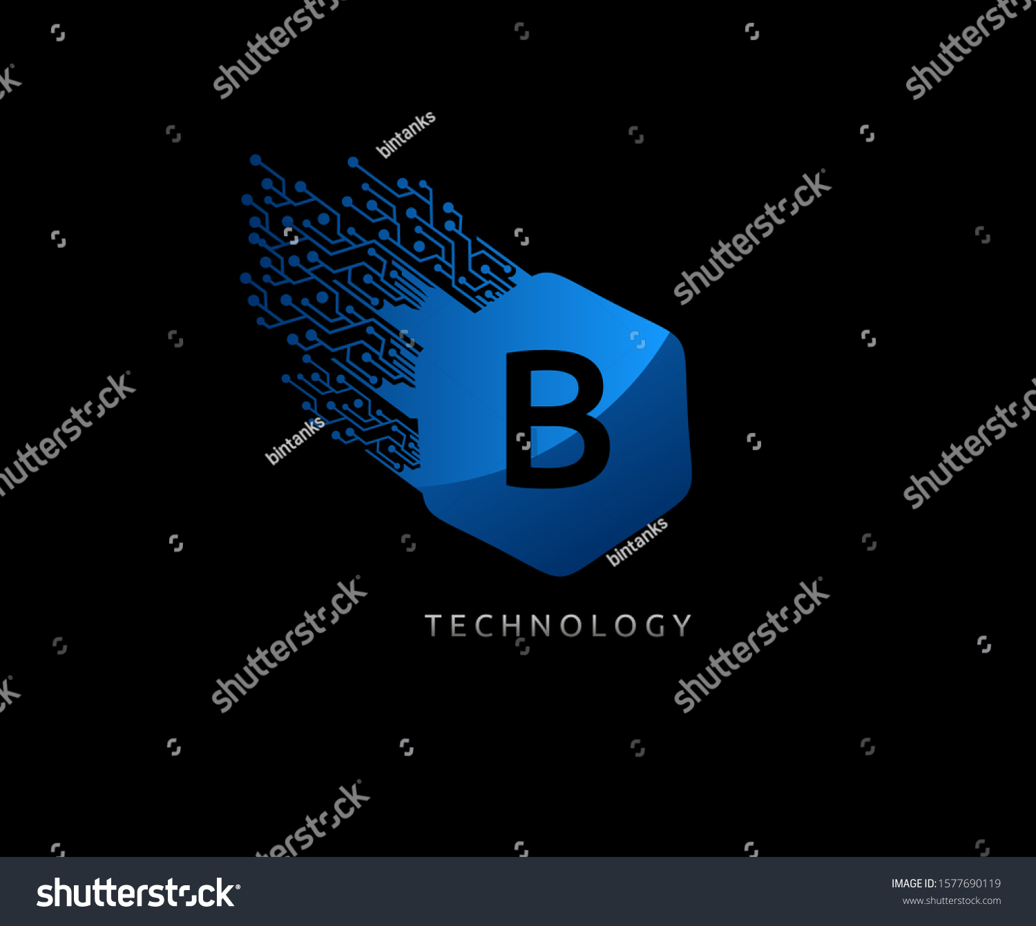 Hexagon B Letter Techno Logo Icon Stock Vector (Royalty Free ...