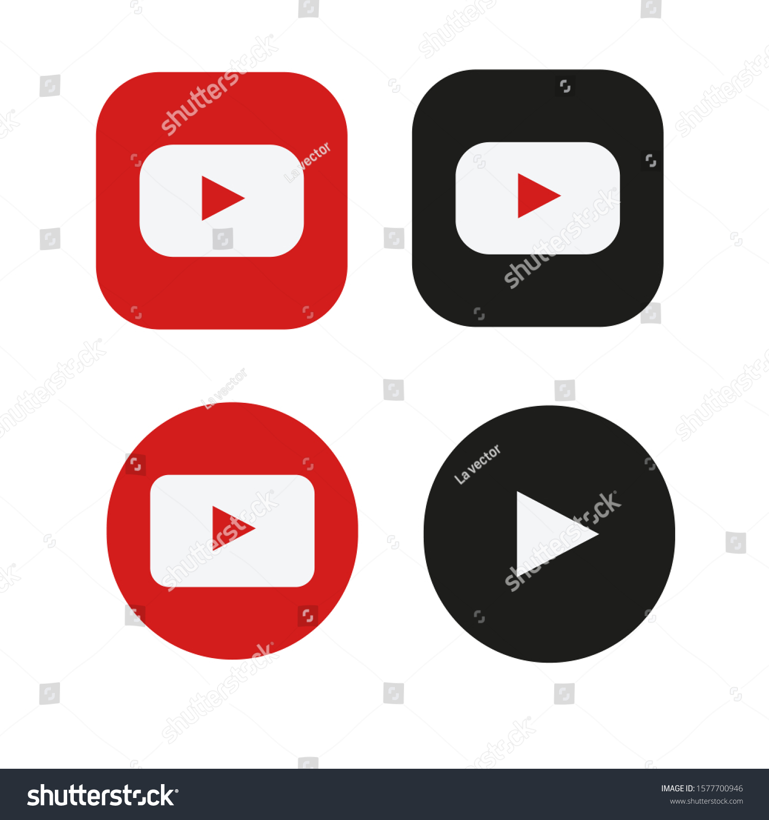 Red Black Play Player Icons On Stock Vector (Royalty Free) 1577700946 ...