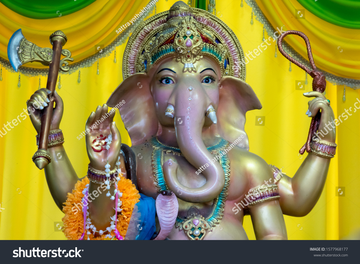 Hindu God Ganesha Ganesh Elephant Headed Stock Photo 1577968177 ...