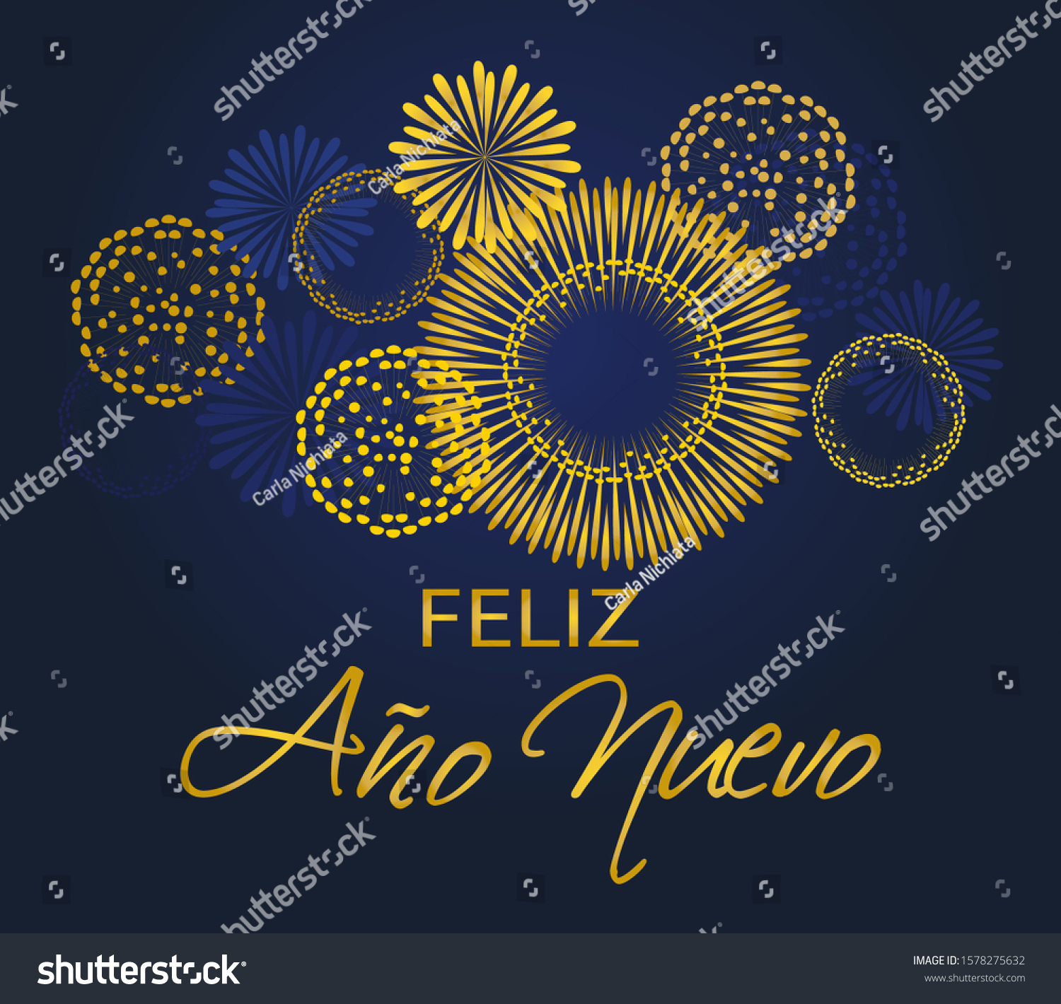 Happy New Year Spanish Feliz Ano Stock Vector (Royalty Free) 1578275632