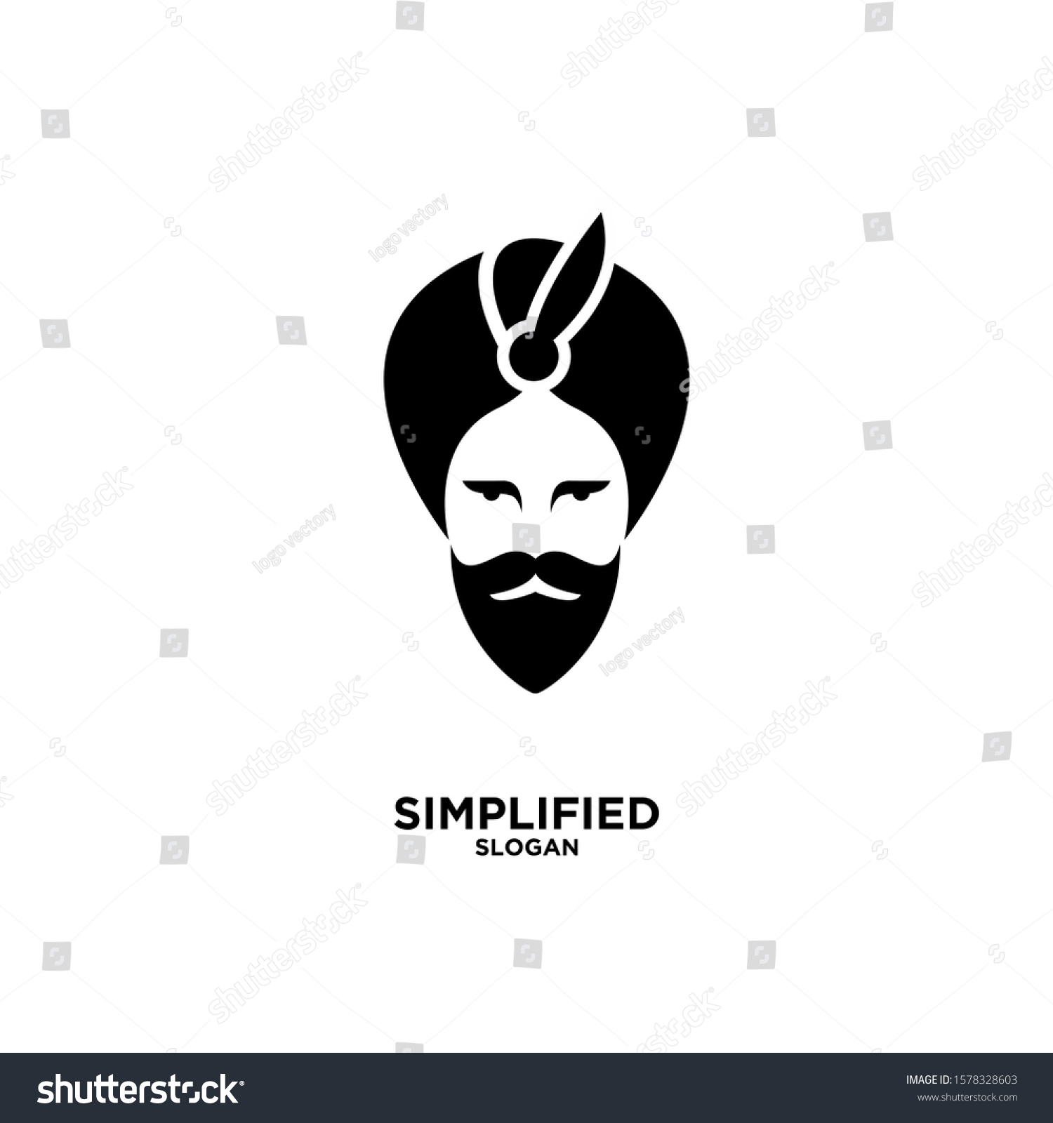 Sultan Logo Icon Design Vector Illustration Stock Vector (Royalty Free ...