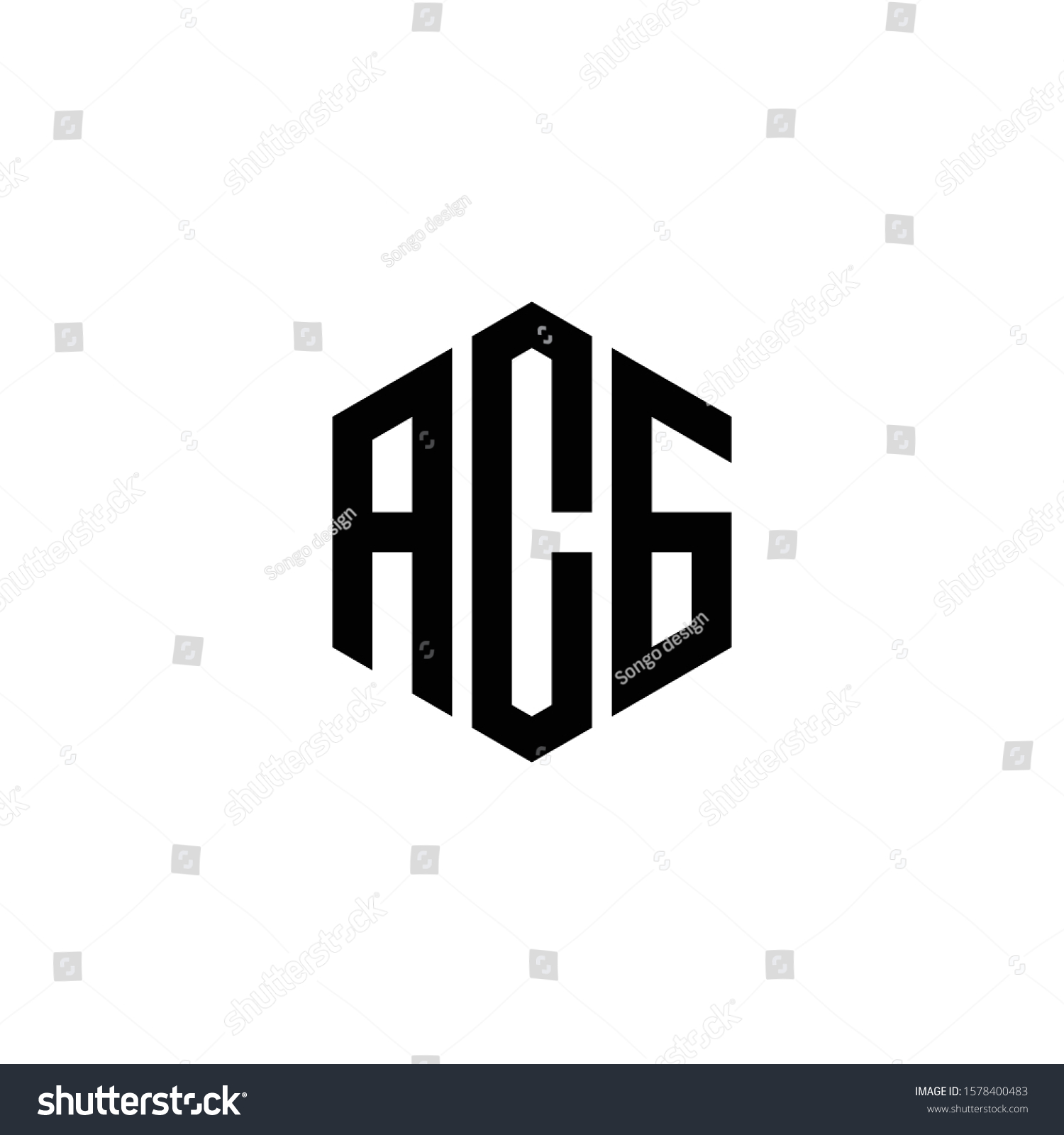 Acg Letter Monogram Logo Hexagon Shape Stock Vector (Royalty Free ...