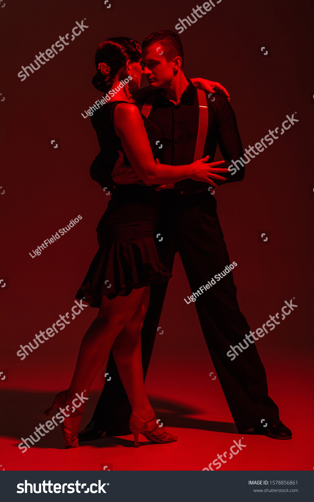 Sensual Couple Dancers Performing Tango On Stock Photo 1578856861 ...