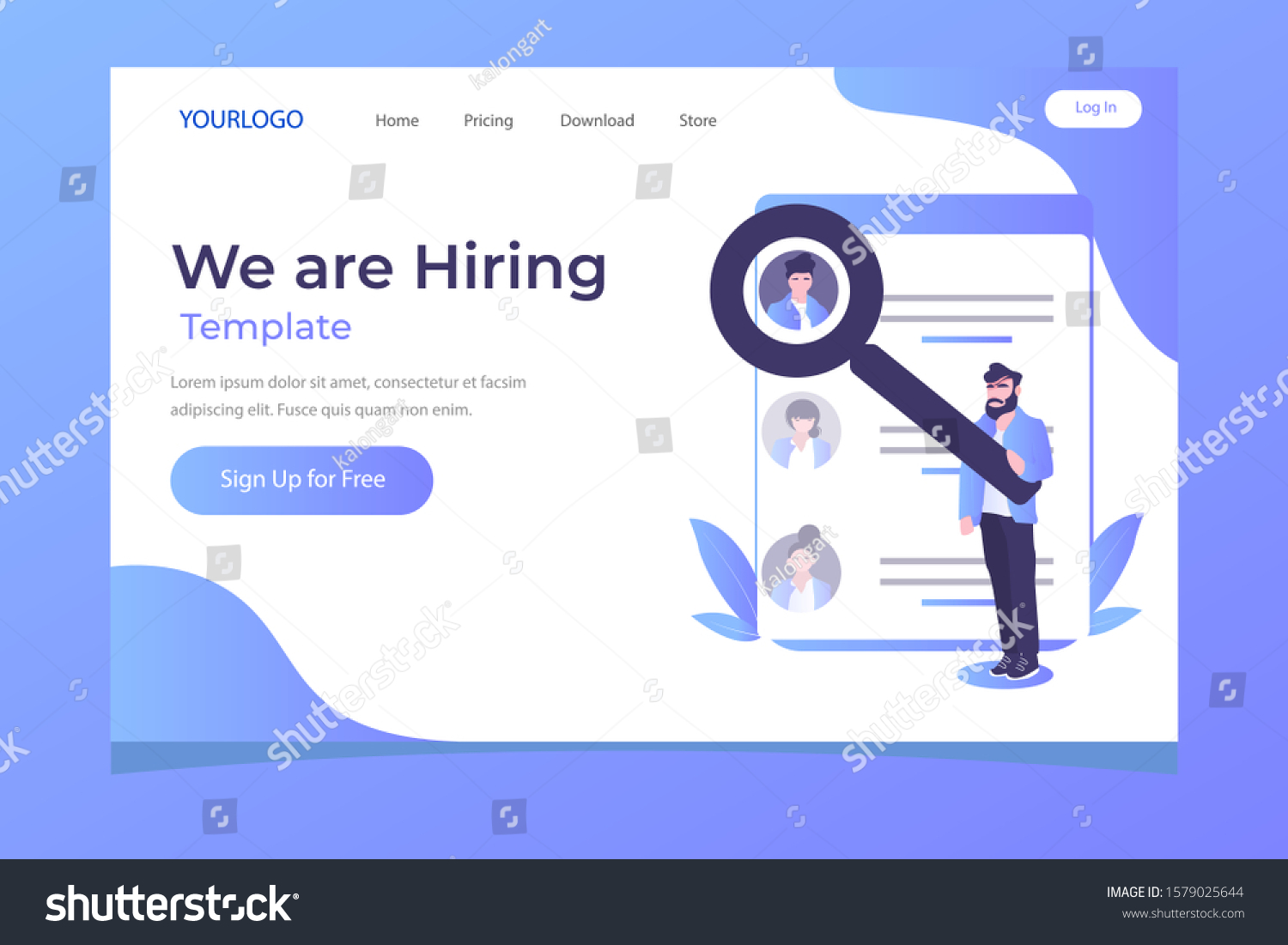 Web Page Design Templates Hiring Stock Vector (Royalty Free) 1579025644 ...