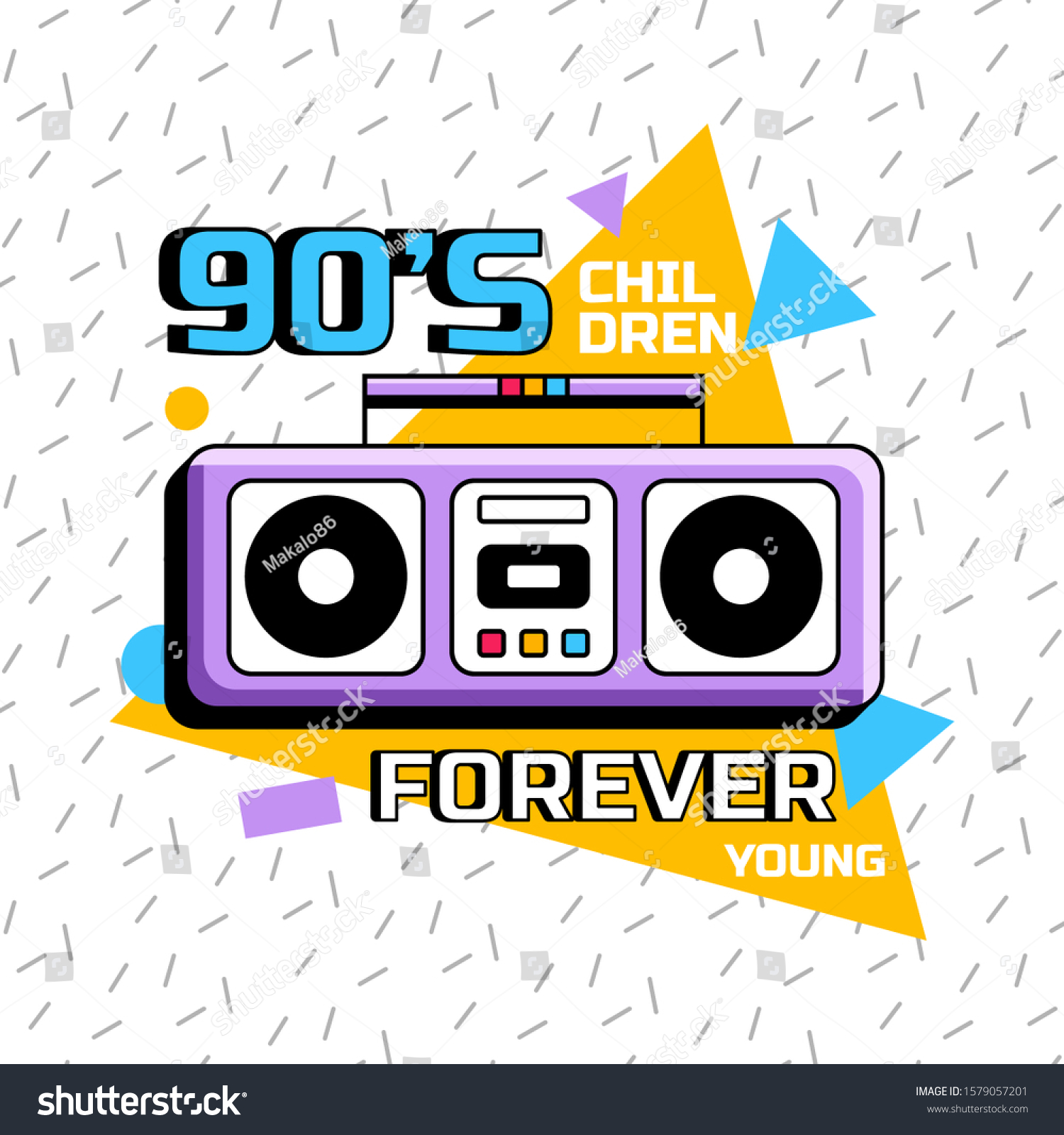 90s Music Vector Illustration Emblems Old Stock Vector (Royalty Free ...