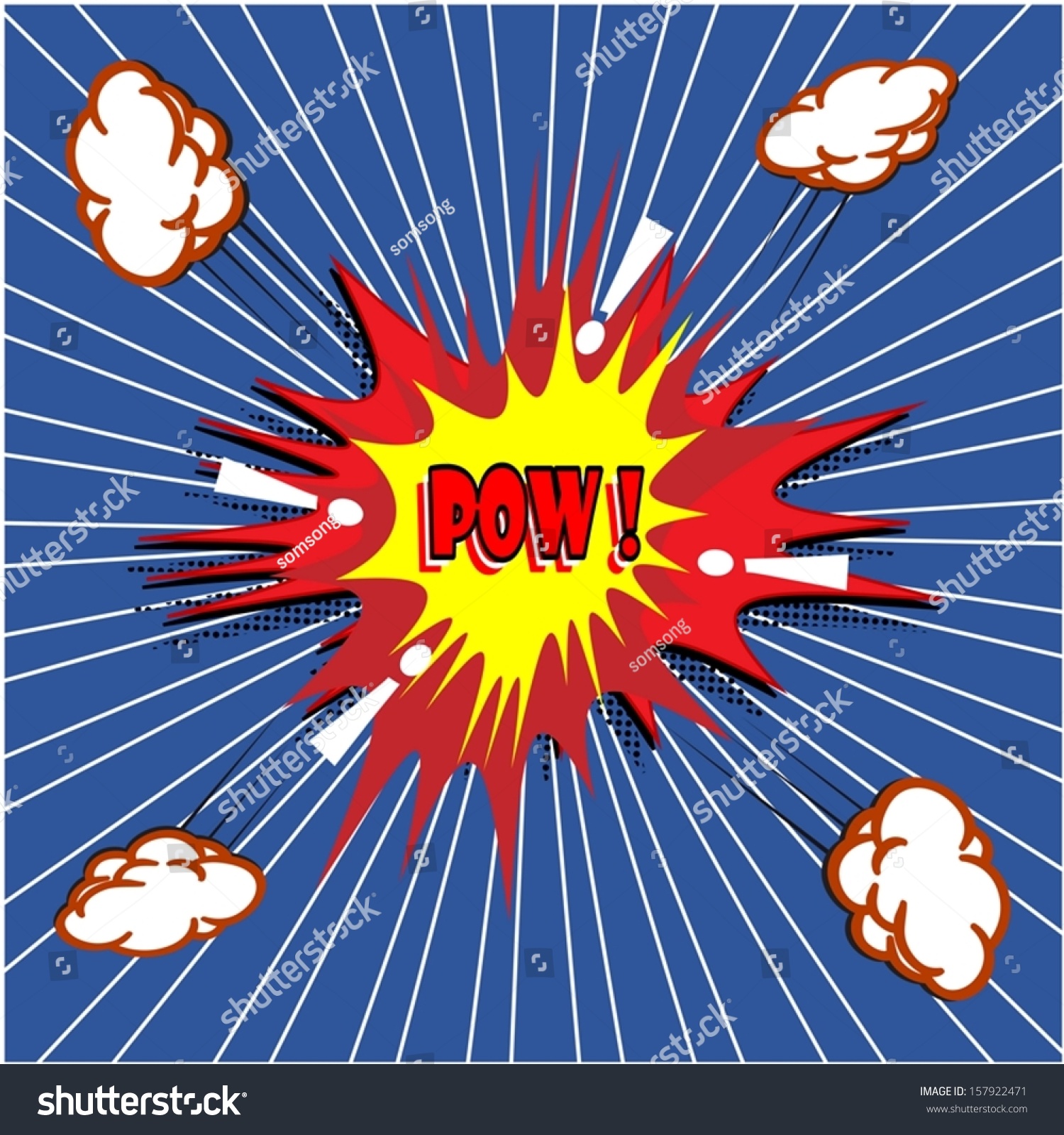 Pow Comic Book Explosion Vector Illustration Stock Vector Royalty Free 157922471 Shutterstock 