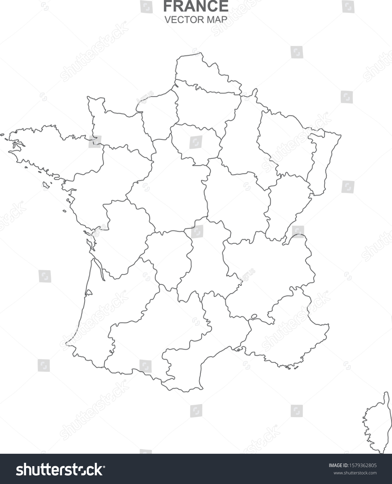 Political Map France On White Background Stock Vector (Royalty Free ...