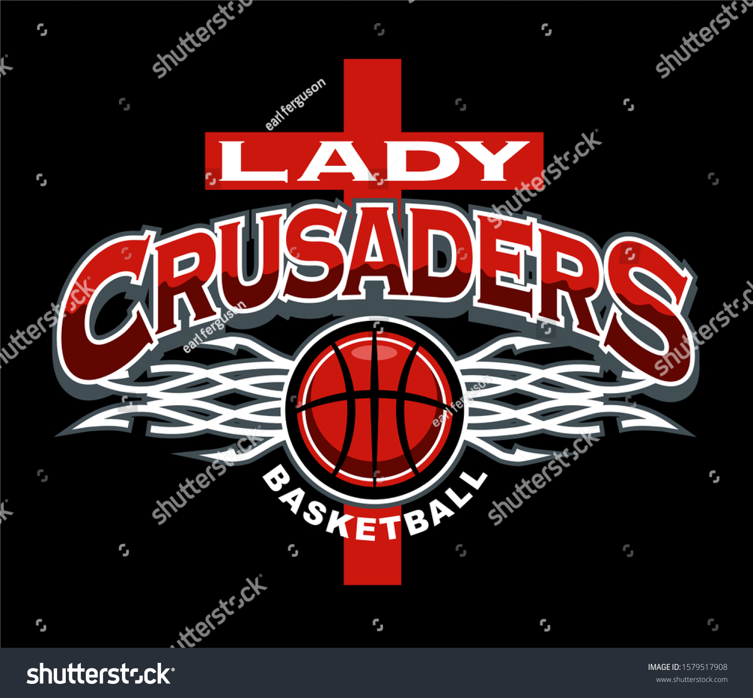 Lady Crusaders Basketball Team Design Ball Stock Vector Royalty Free 1579517908 Shutterstock