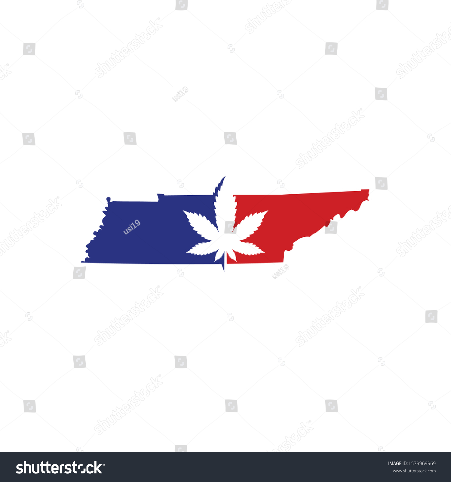 Tennessee Map Cannabis Leaf Logo Vector Stock Vector (Royalty Free ...