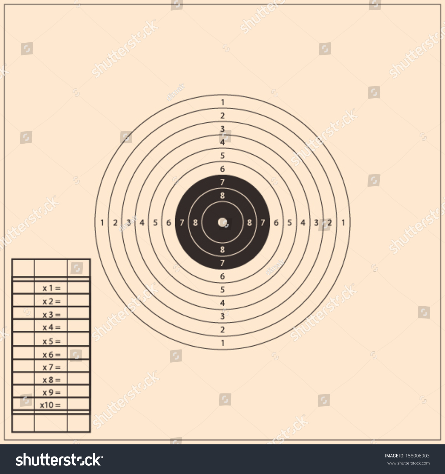 Shooting Range Target Vector Stock Vector (Royalty Free) 158006903 ...