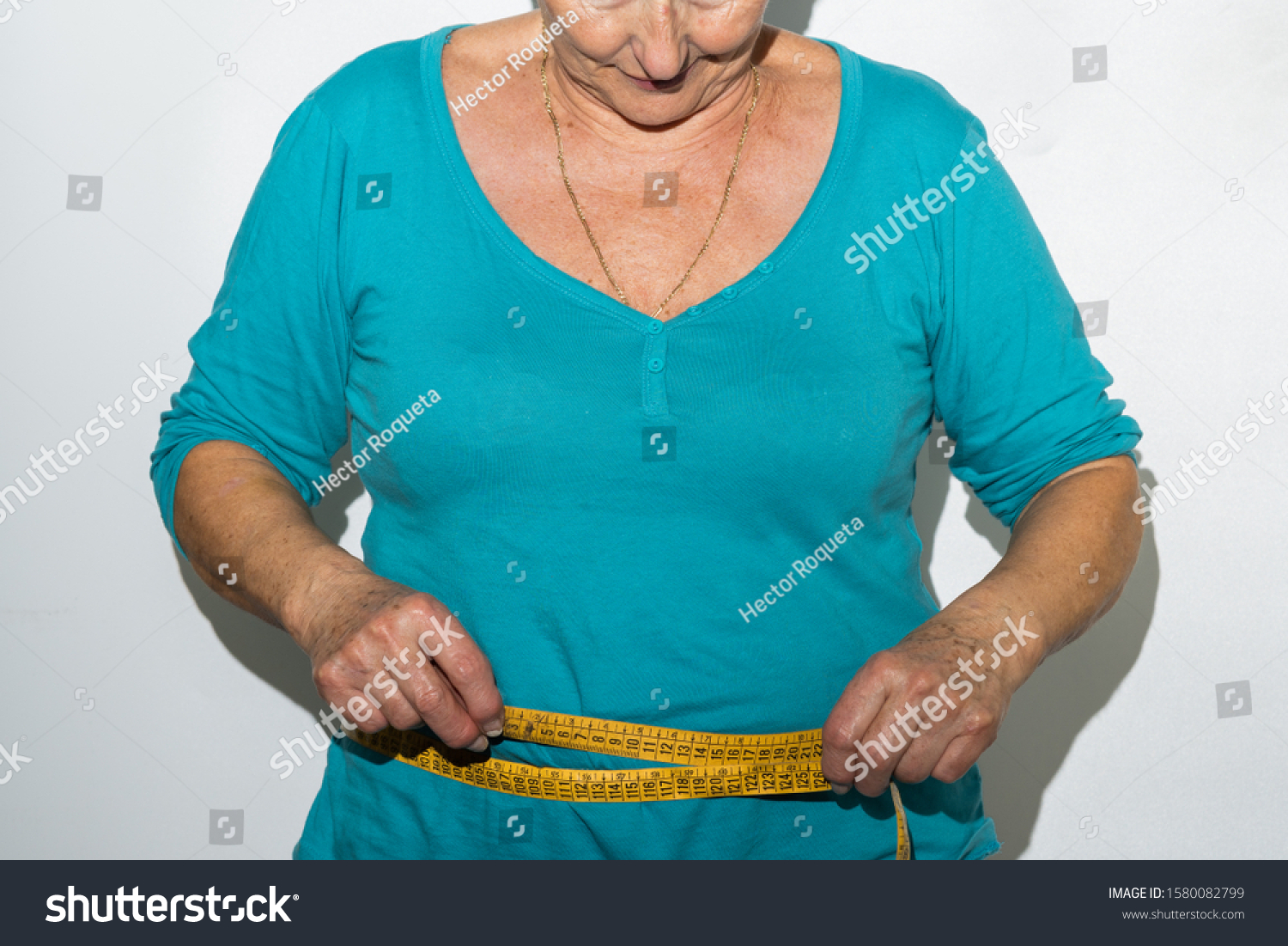 Older Woman Body Measuring Her Belly Stock Photo 1580082799 | Shutterstock