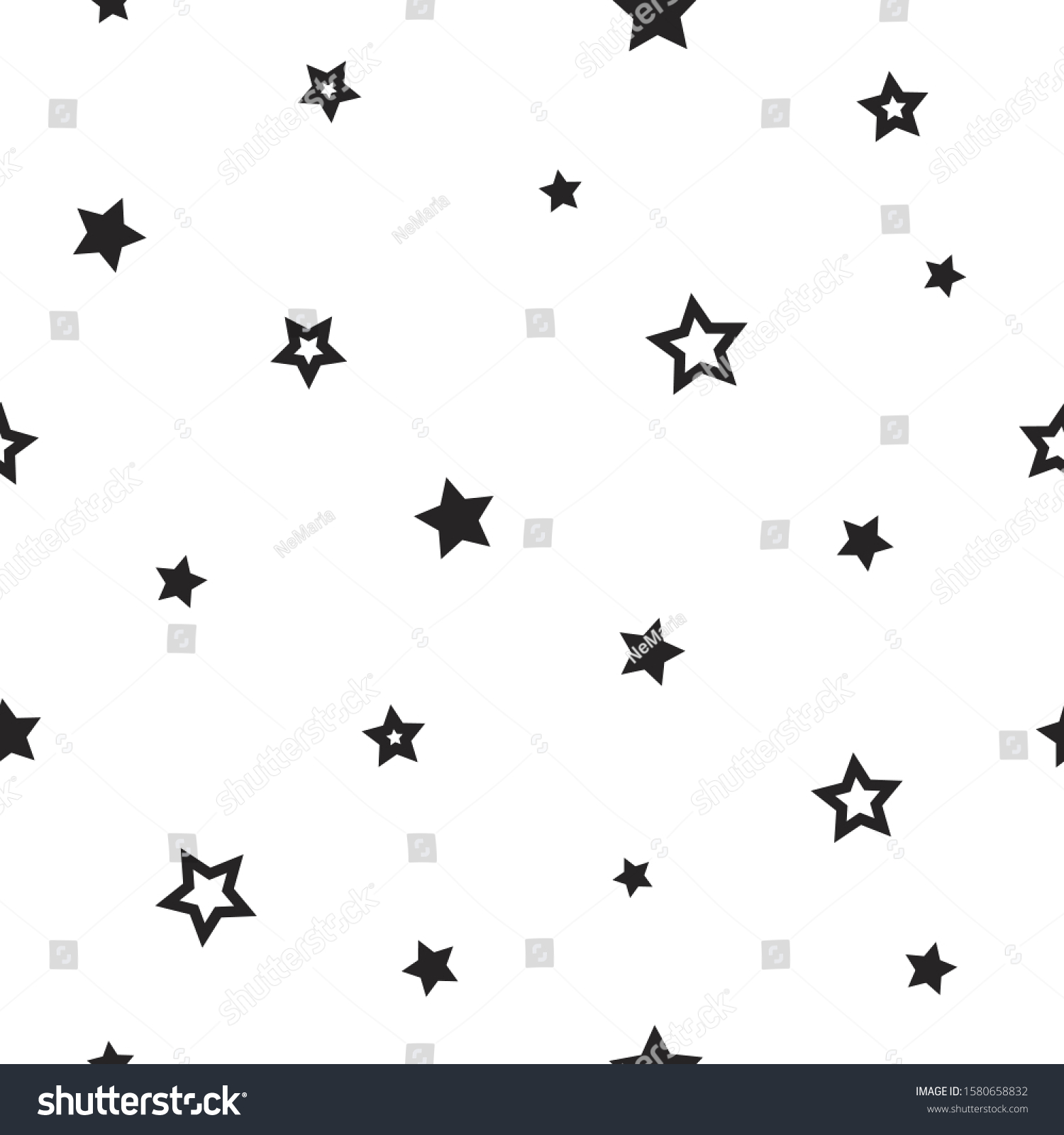 Seamless Cute Pattern Black Stars On Stock Vector (Royalty Free ...