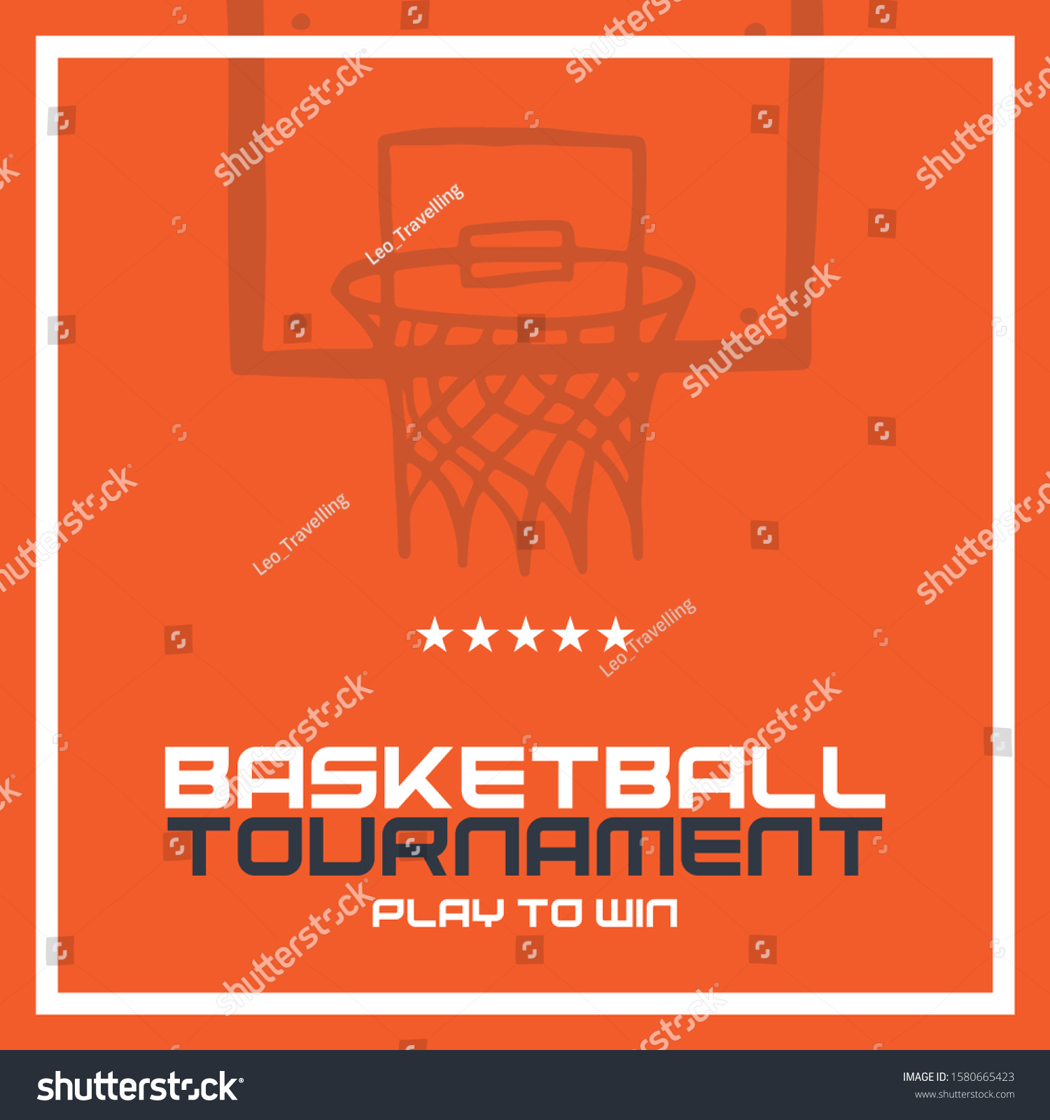 Basketball Tournament Banner Modern Sports Posters Stock Vector ...