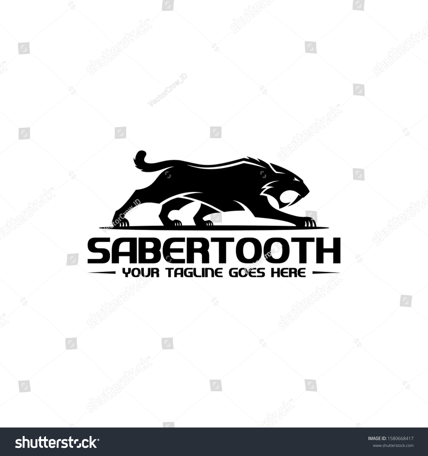 Sabertooth Logo Big Cat Logo Great Stock Vector (Royalty Free ...