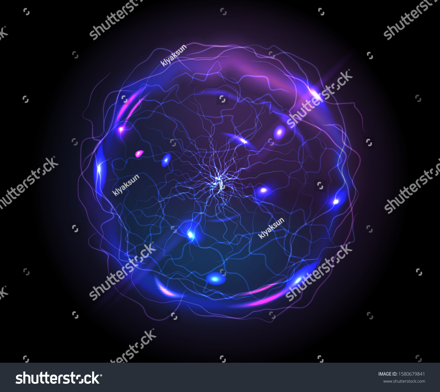 Electric Ball Plasma Sphere Realistic Vector Stock Vector Royalty Free Shutterstock