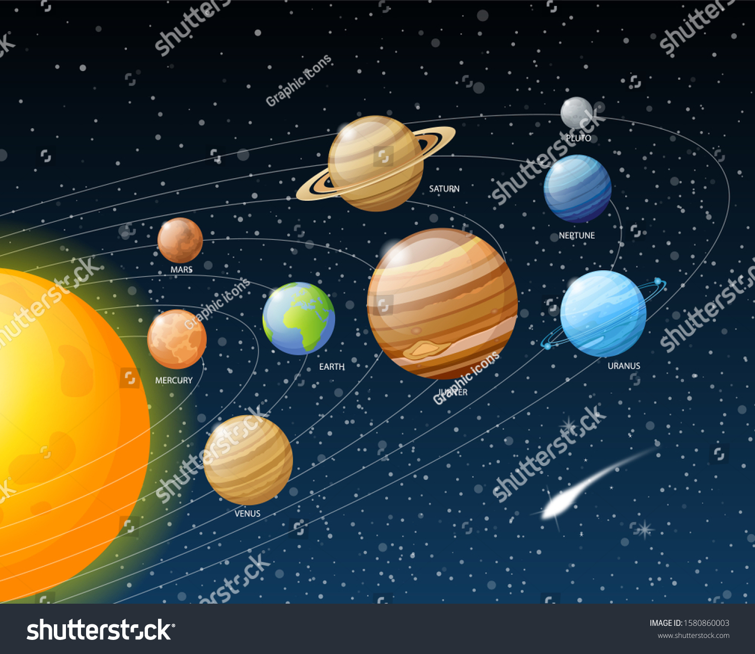 Planets Solar System Beautiful Illustration Stock Illustration ...