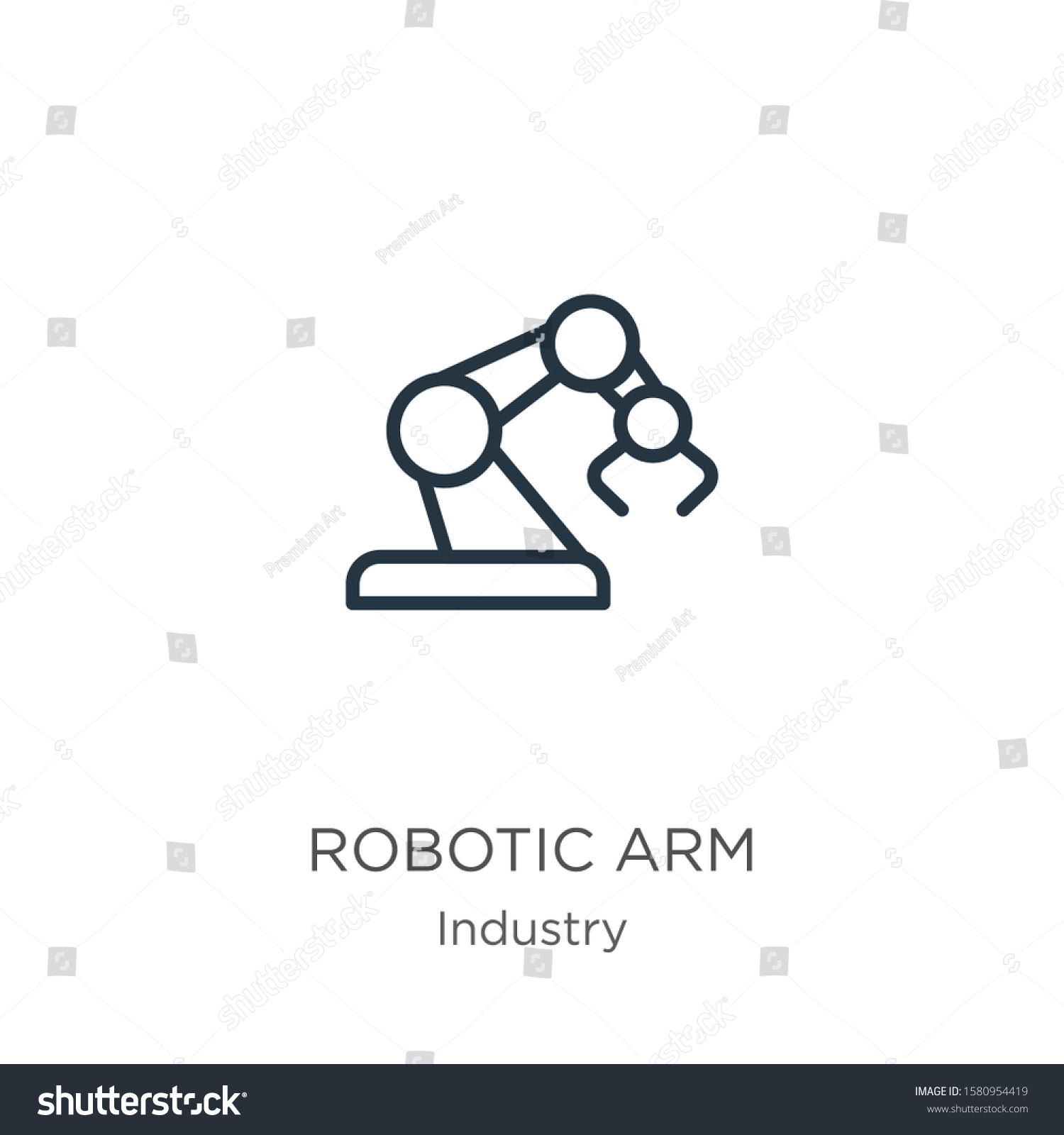 Robotic Arm Icon Thin Linear Robotic Stock Vector (Royalty Free ...