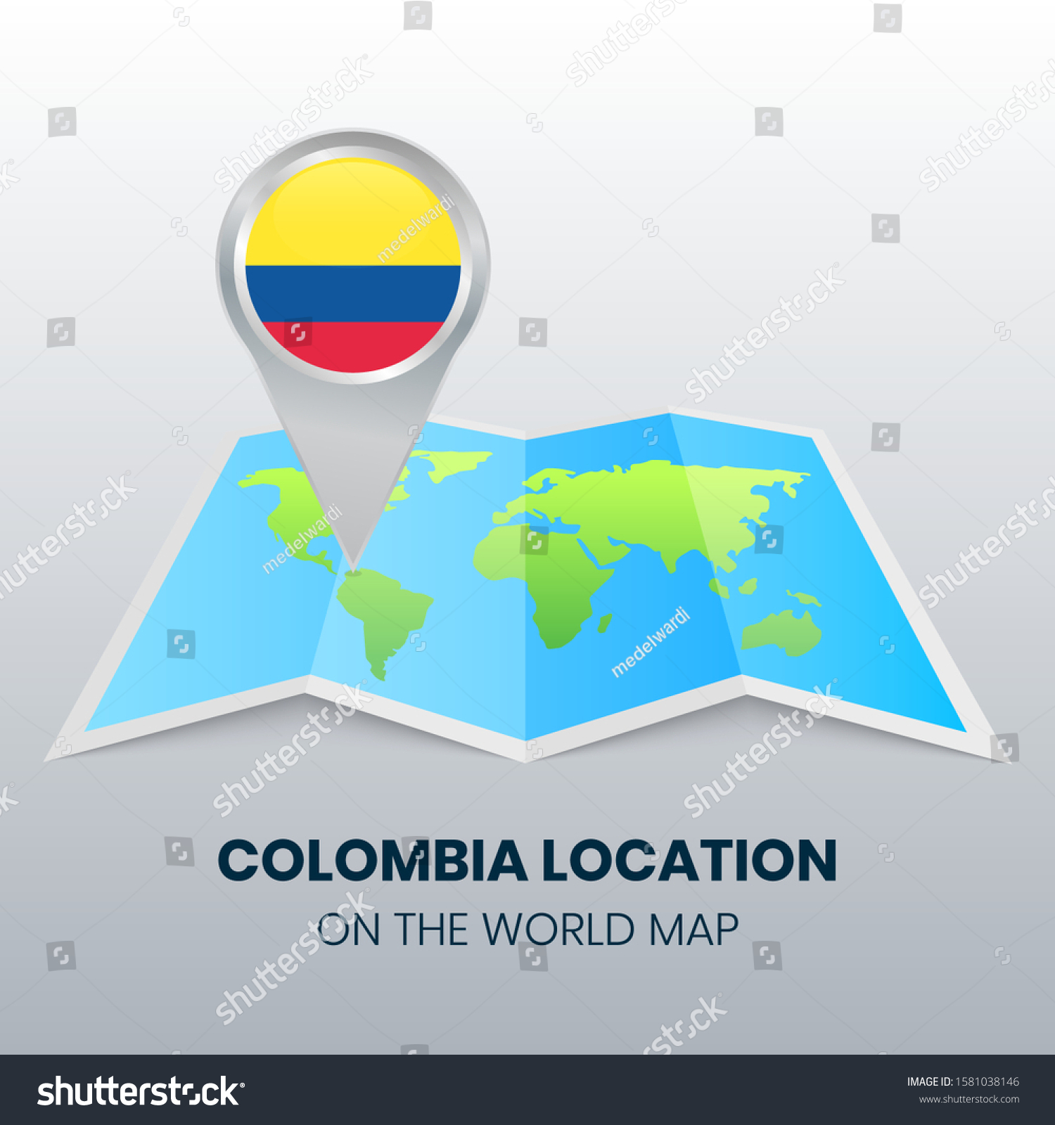 Location Icon Colombia On World Map Stock Vector Location Icon Of Colombia On The World Map Round Pin Icon Of Colombia 1581038146