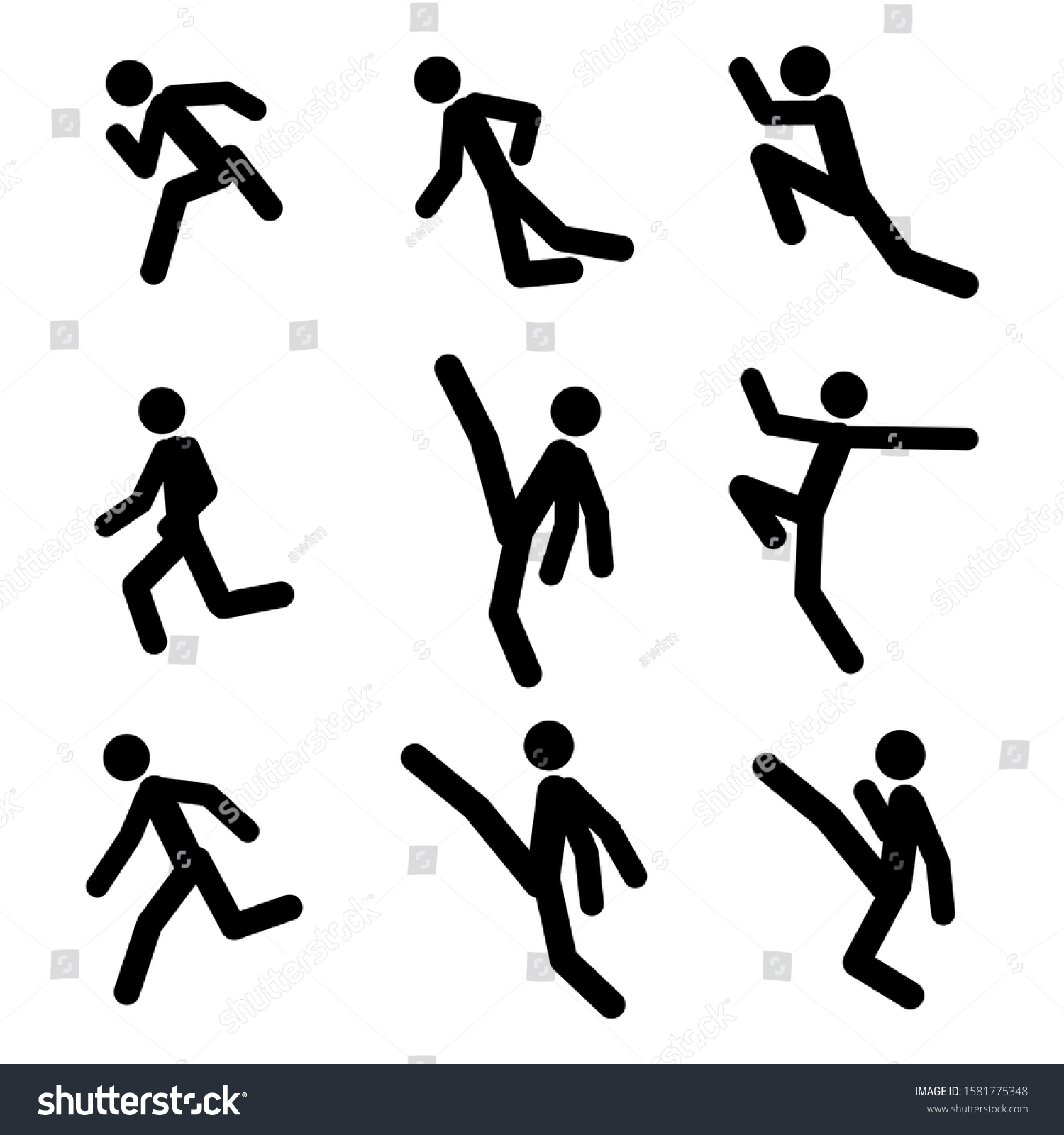 Various Human Man People Walking Running Stock Vector (Royalty Free ...