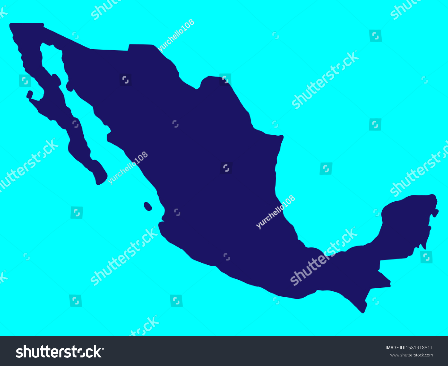 Mexico Map Silhouette Vector Illustration Eps Stock Vector (Royalty ...