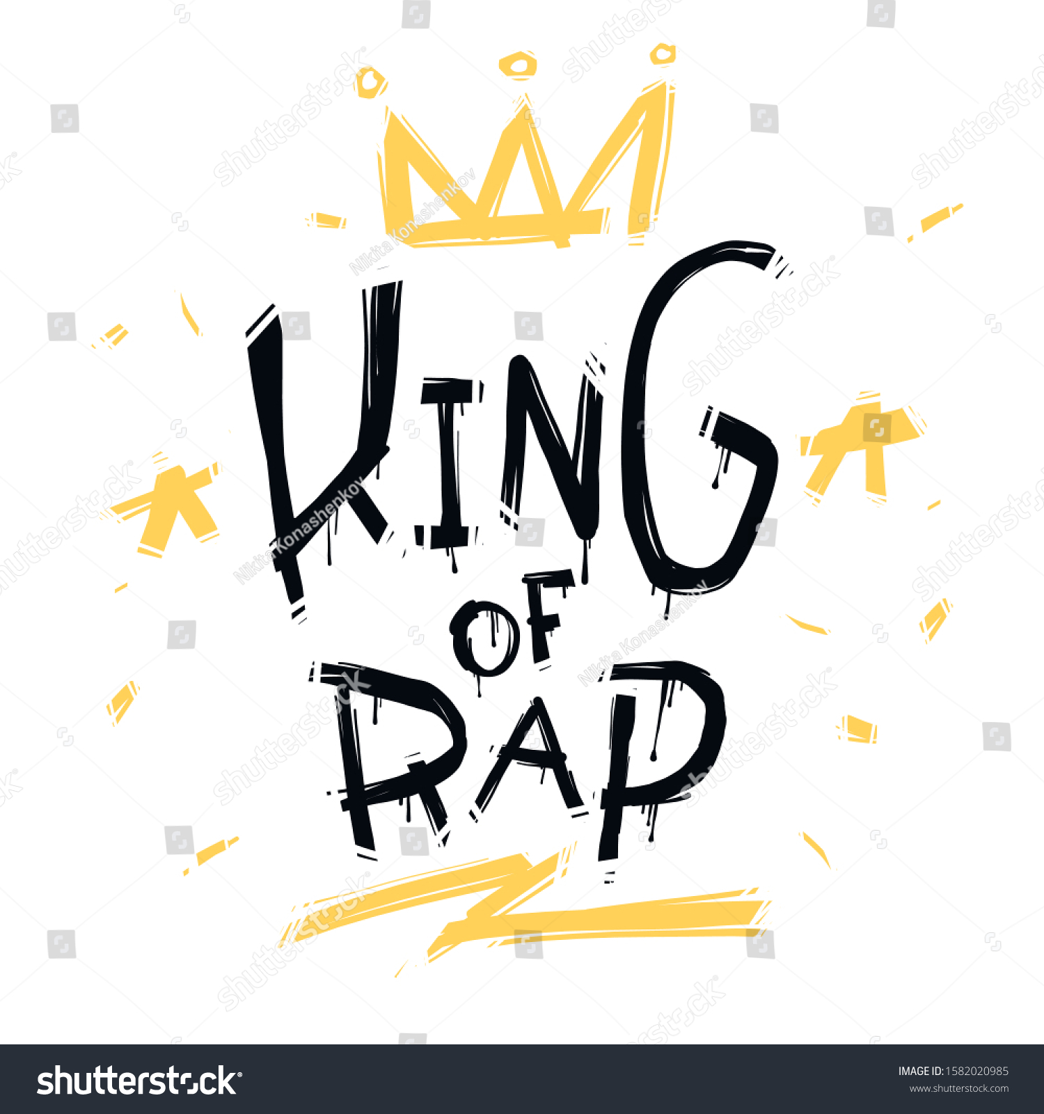 King Rap Graffiti Street Art Crown Stock Vector (Royalty Free