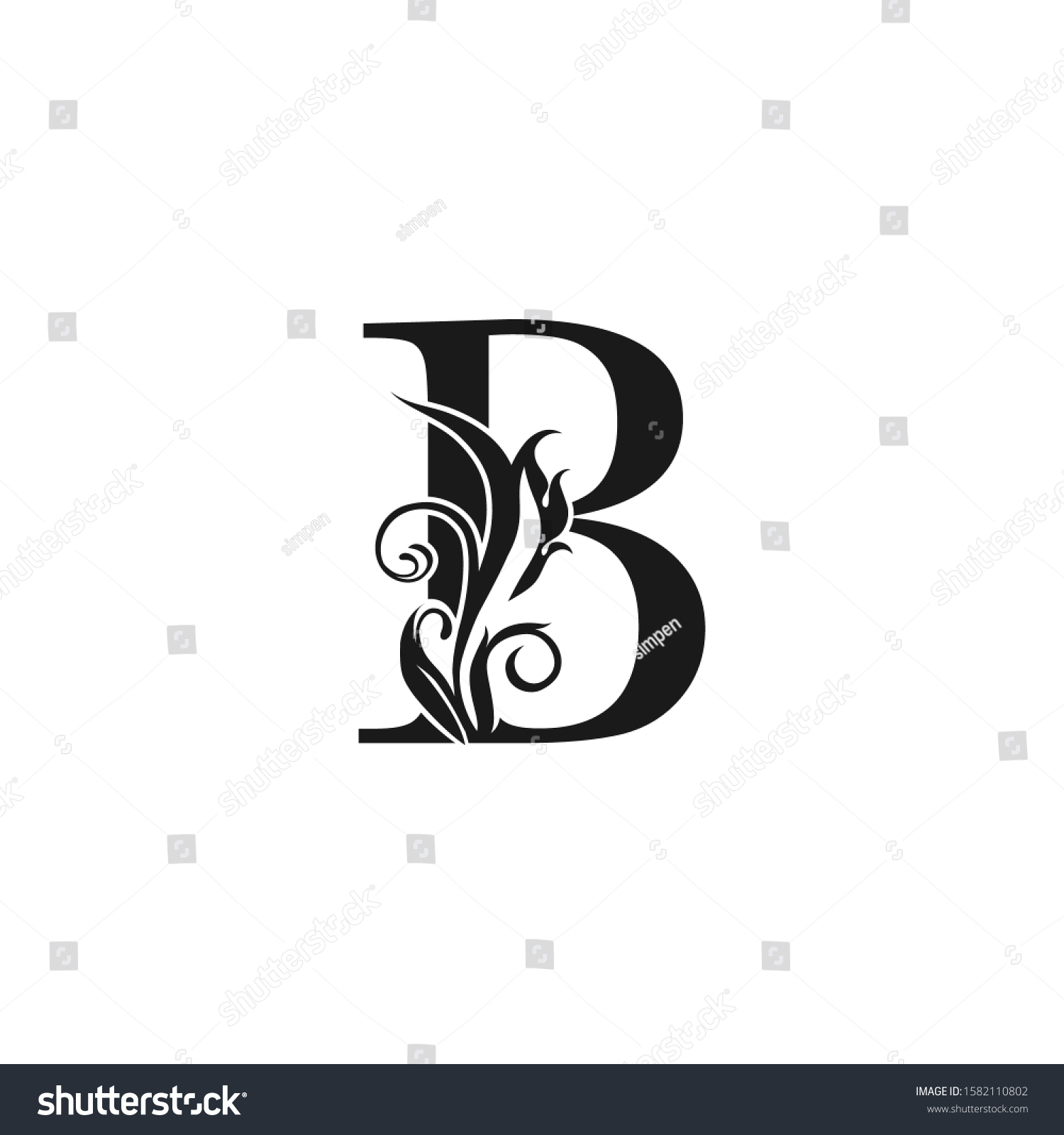 Monogram Luxury Letter B Logo Icon Stock Vector (Royalty Free ...