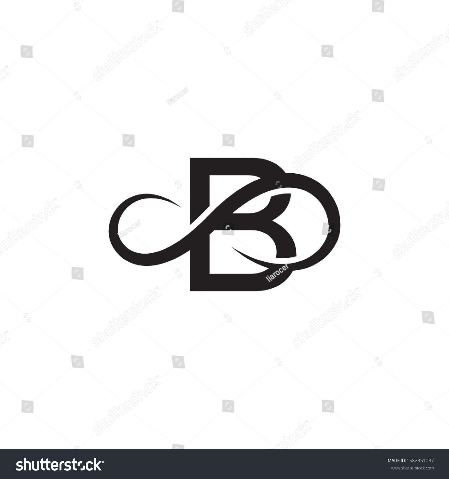 Infinity Letter B Logo Vector Black Stock Vector (Royalty Free ...