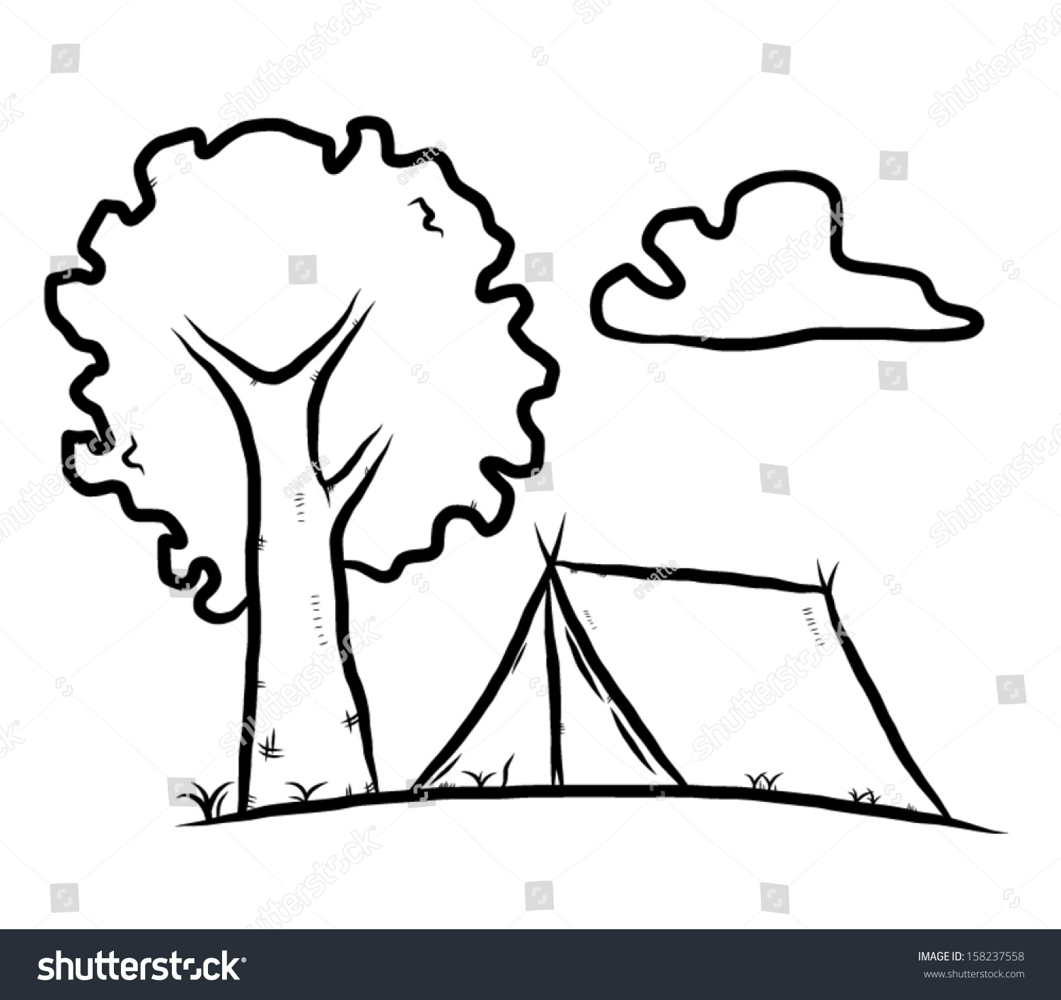 Фон палатка деревья рисунок
