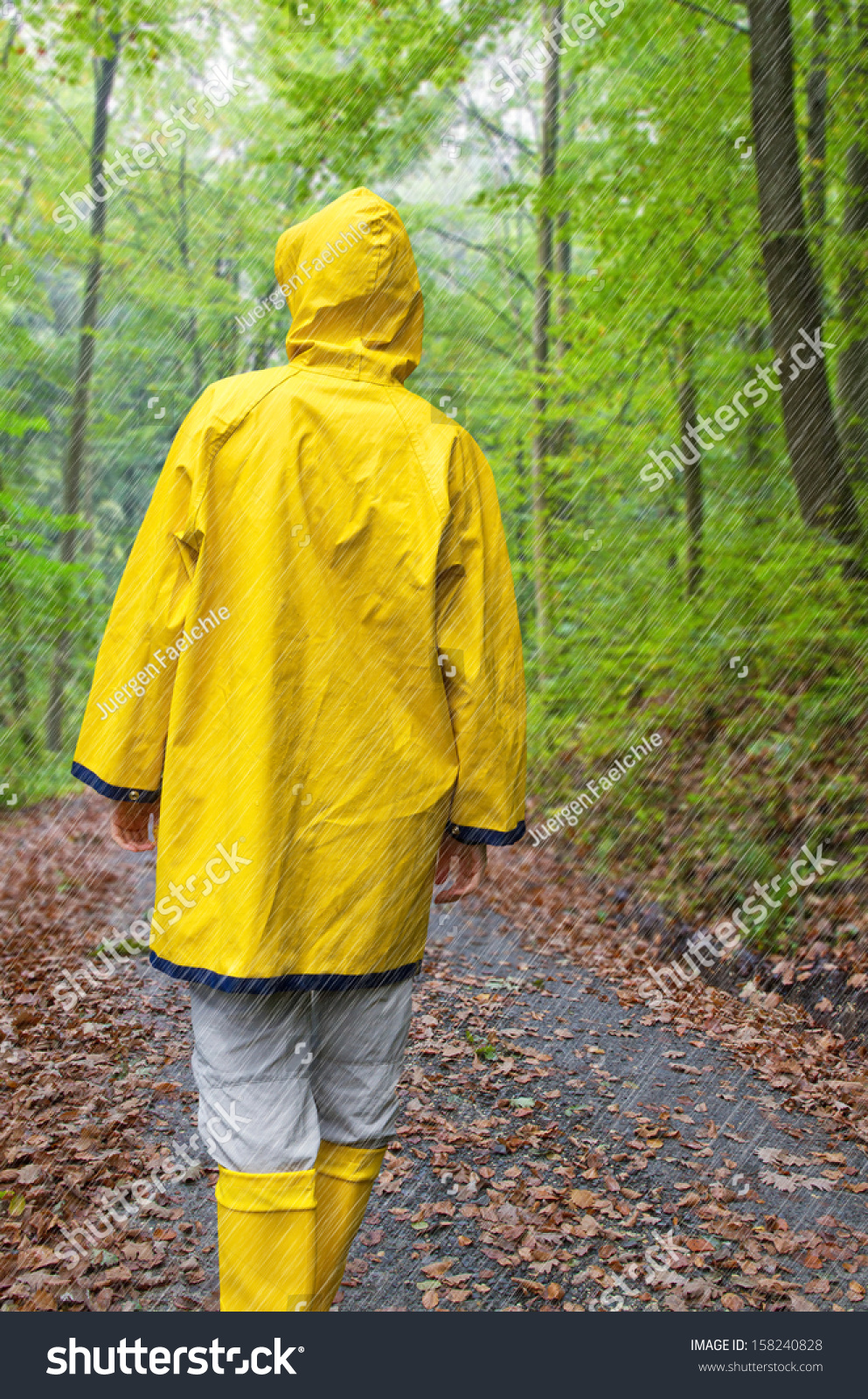 He took his raincoat