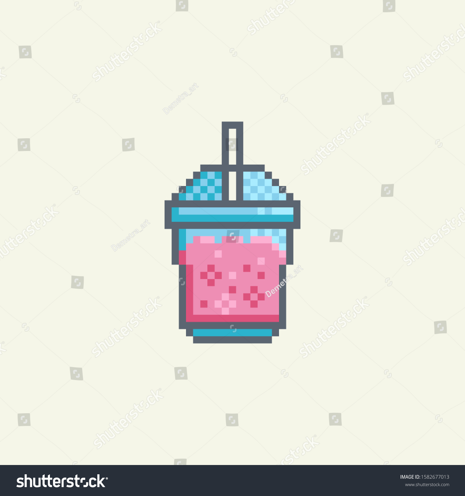 Pixel Art Milkshake Vector Icon Fast Stock Vector (Royalty Free ...