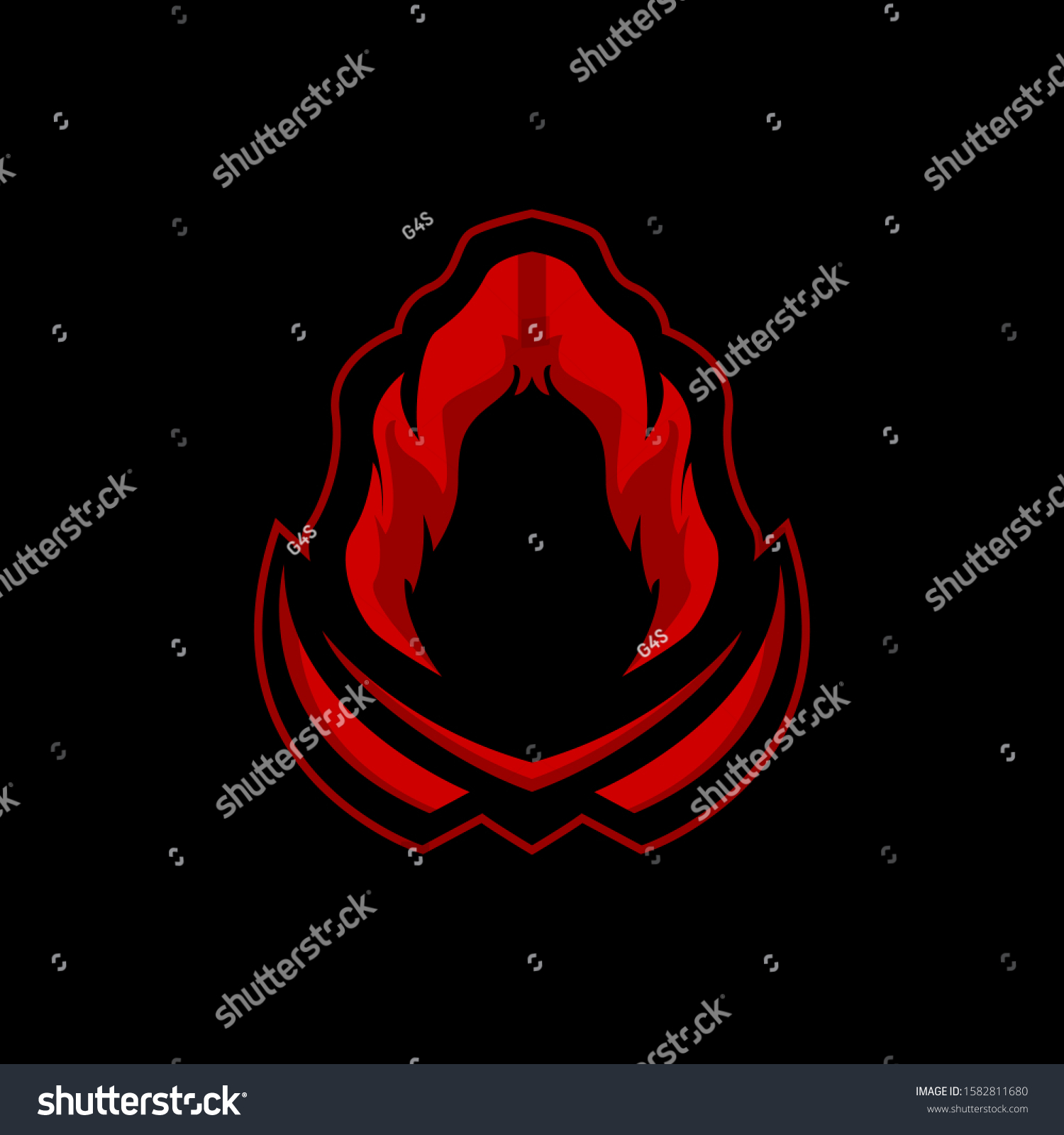 Red Hoodie Mascot Free Fire Logo Stock Vector (Royalty Free) 1582811680 ...