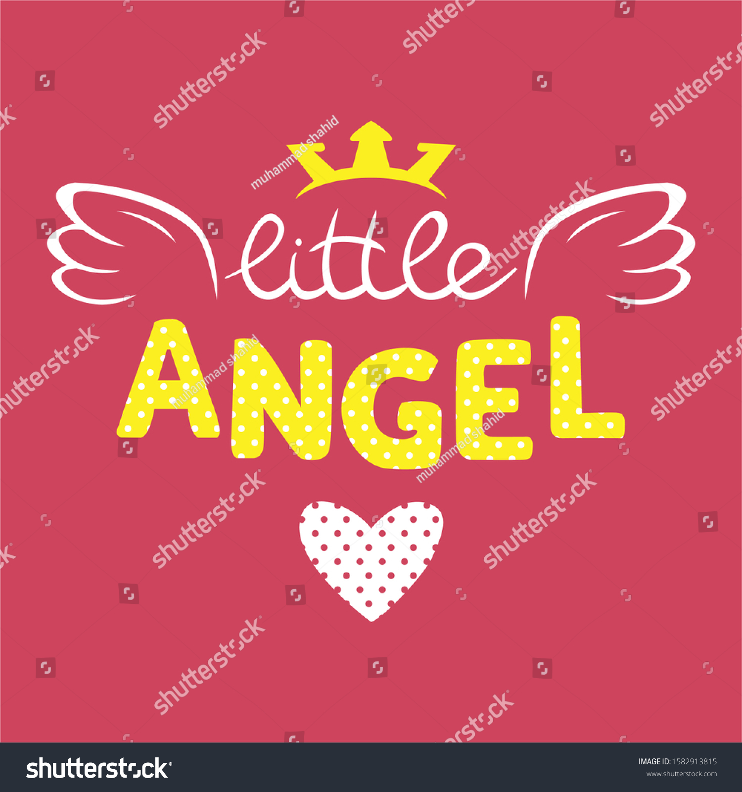 Cute Liitle Angel Vector Design Stock Vector (Royalty Free) 1582913815 ...