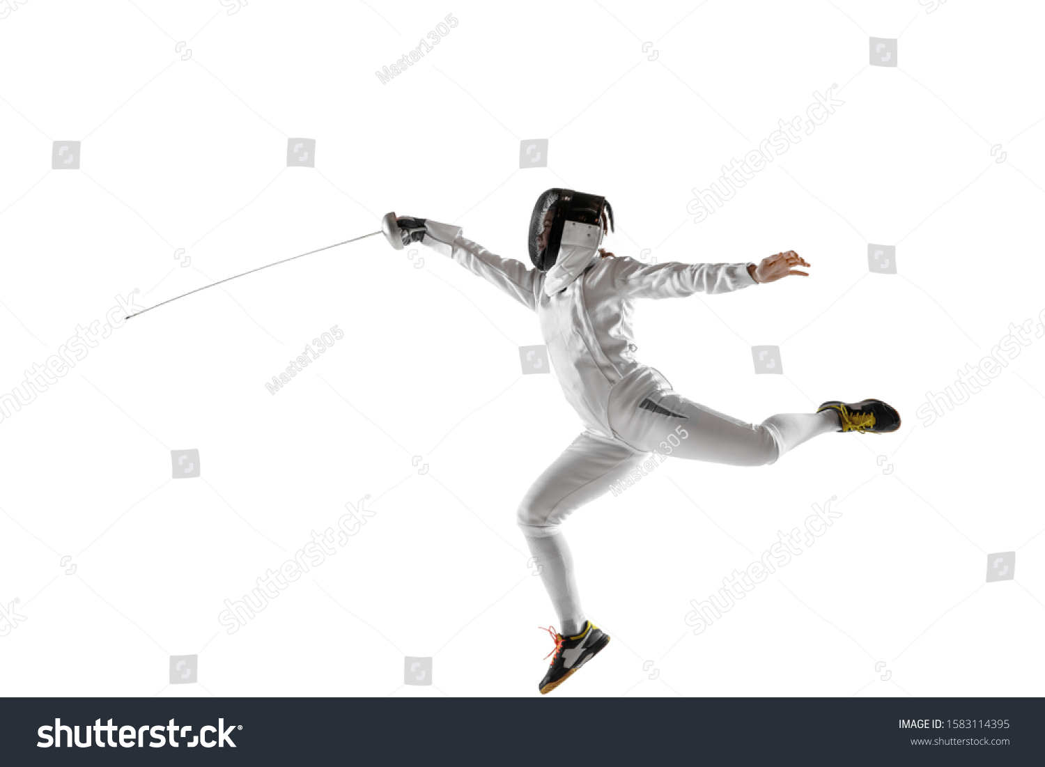 Teen Girl Fencing Costume Sword Hand Stock Photo 1583114395 | Shutterstock