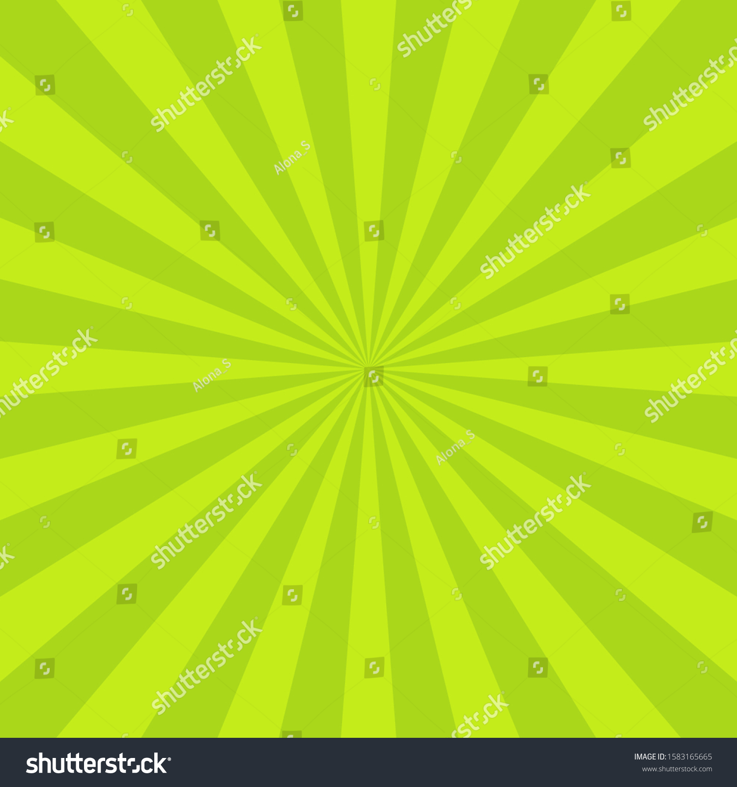 Sun Rays Background Green Radiate Sun Stock Vector (Royalty Free ...