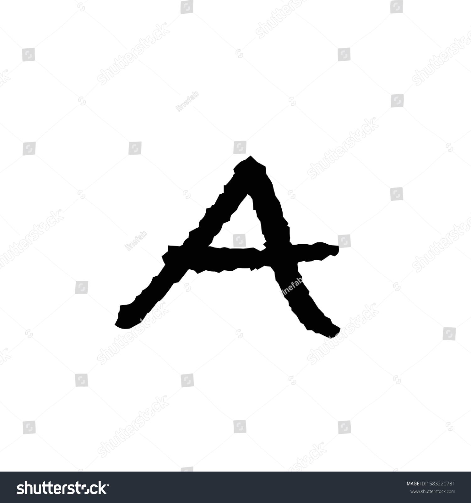 First Letter Alphabet Writing Stock Vector (Royalty Free) 1583220781 ...