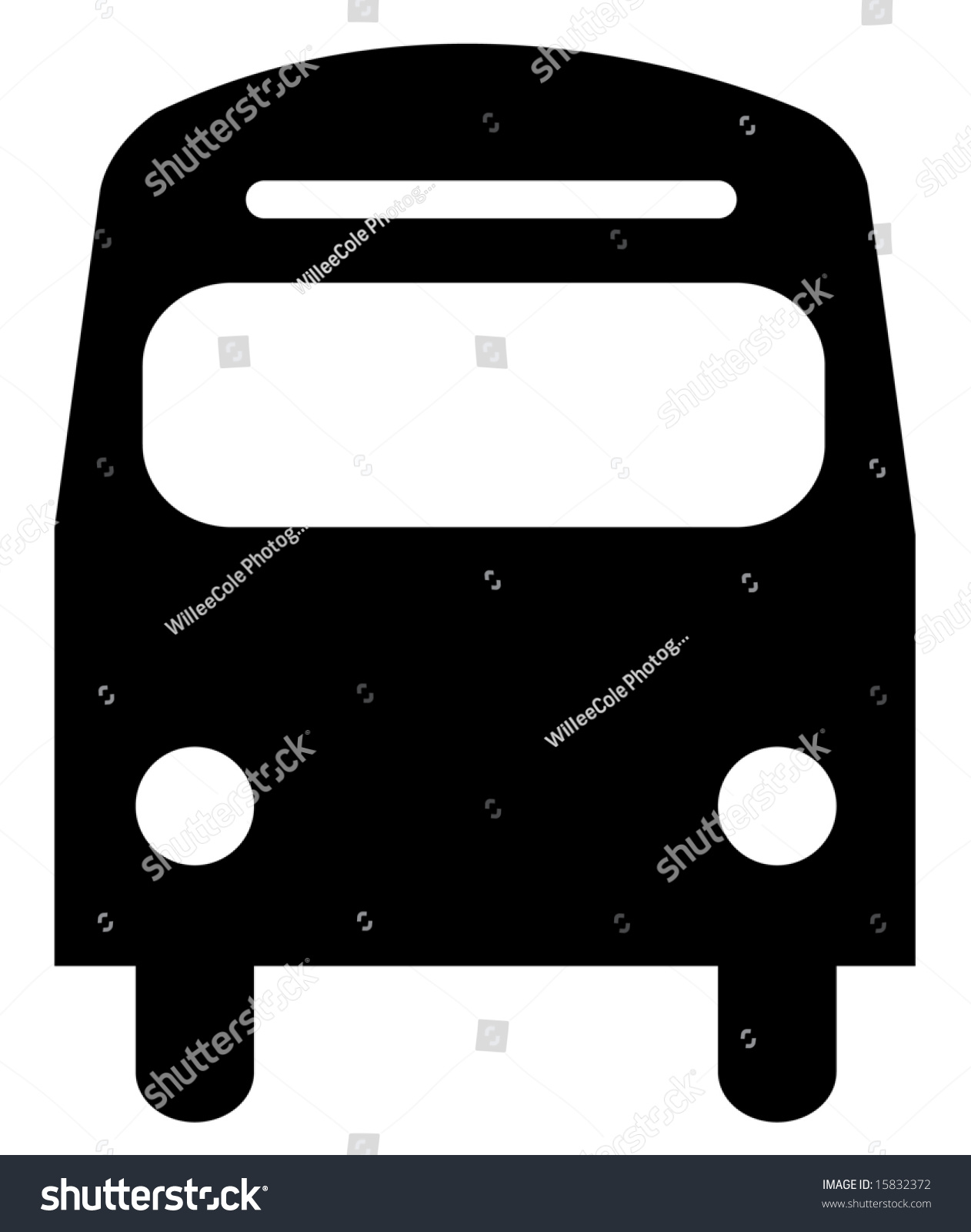 Black Silhouette Illustration Front Bus Stock Illustration 15832372 ...