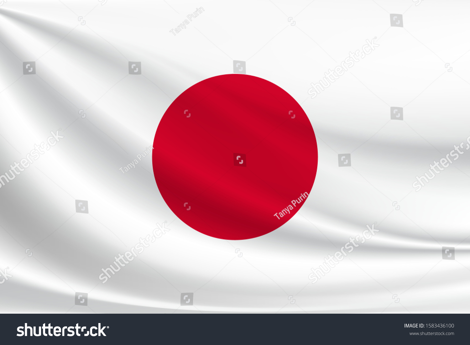 Japan Flag Silk On Fabric Texture Stock Vector (Royalty Free ...