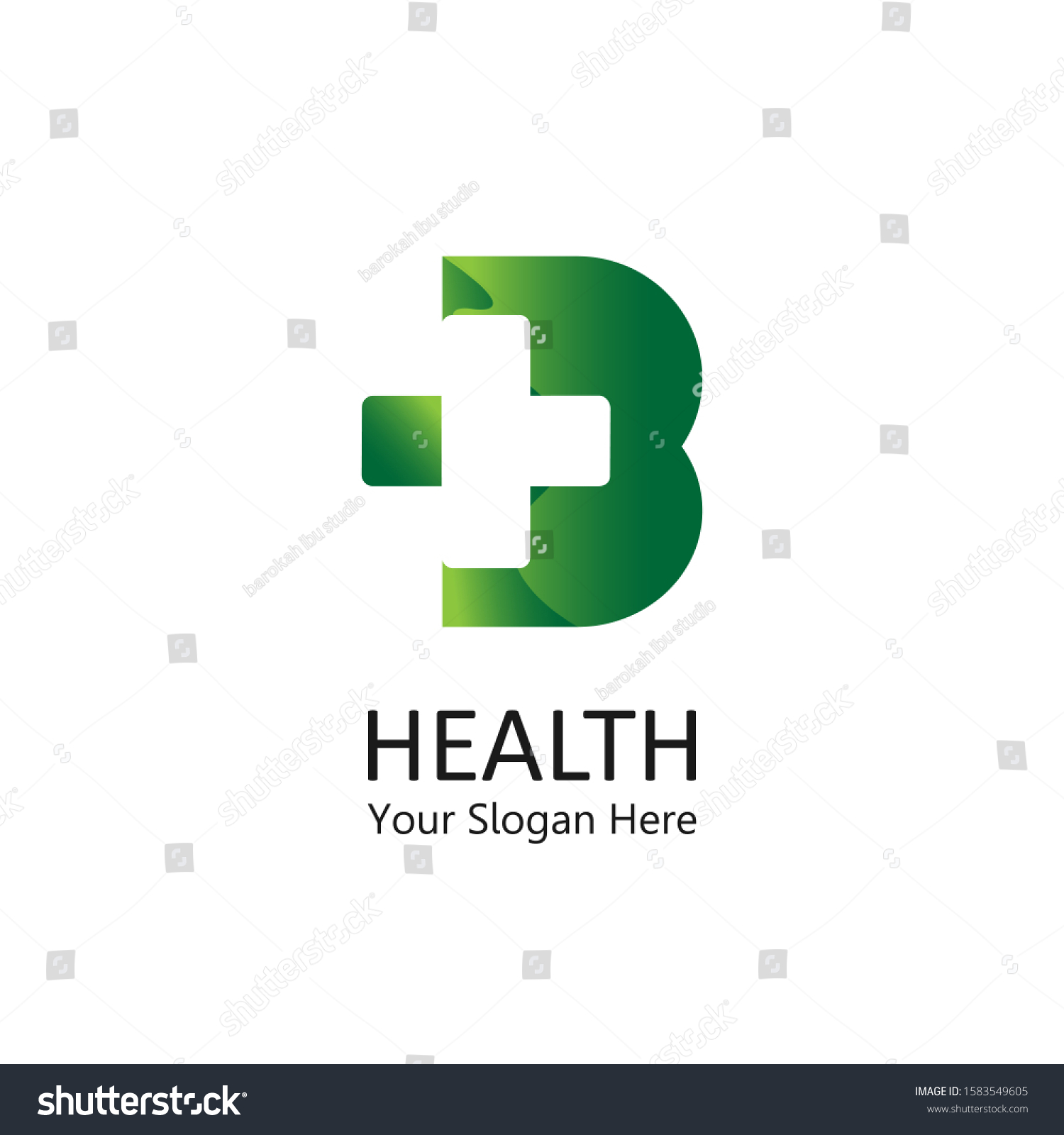 Health Logo Letter B Combination Design Stock Vector (Royalty Free ...