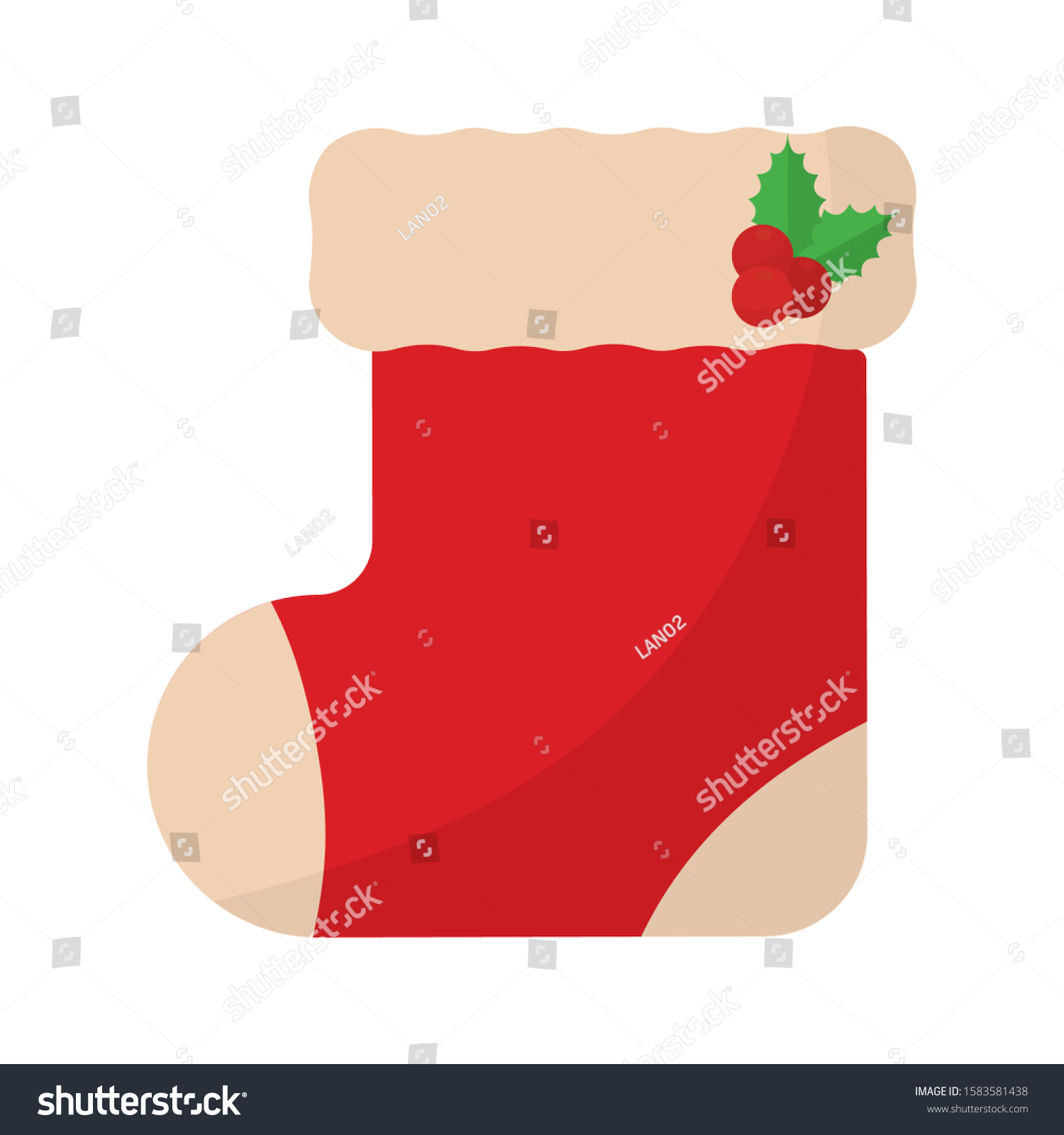 Santa Claus Boot Icon Vector Illustration Stock Vector (Royalty Free ...